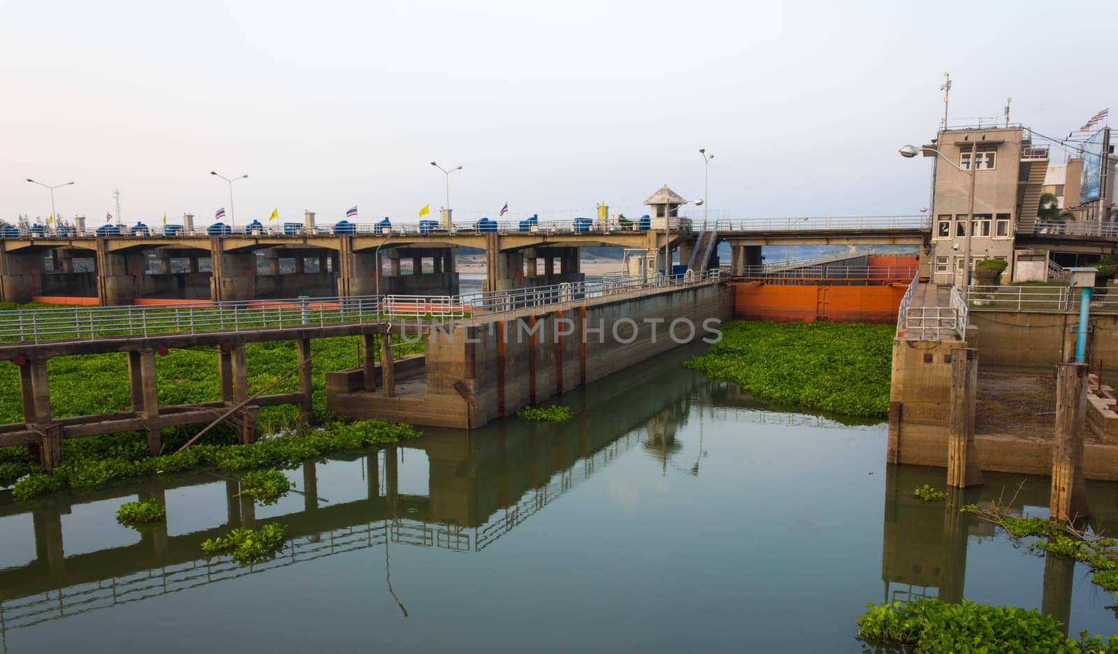 Landscape view of Chaopraya dam in Thailand