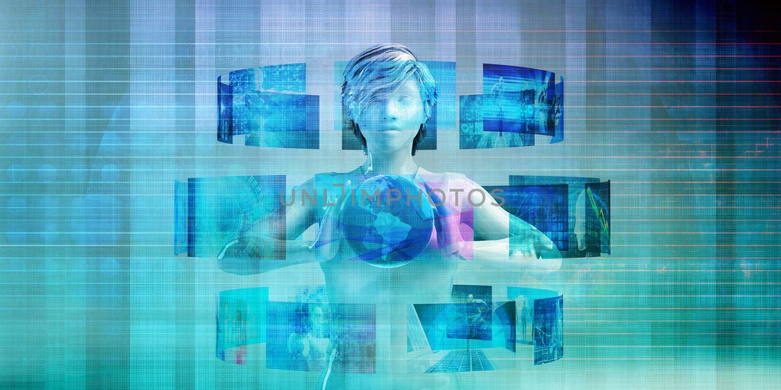 Scientific Research Concept as Futuristic Technology Abstract