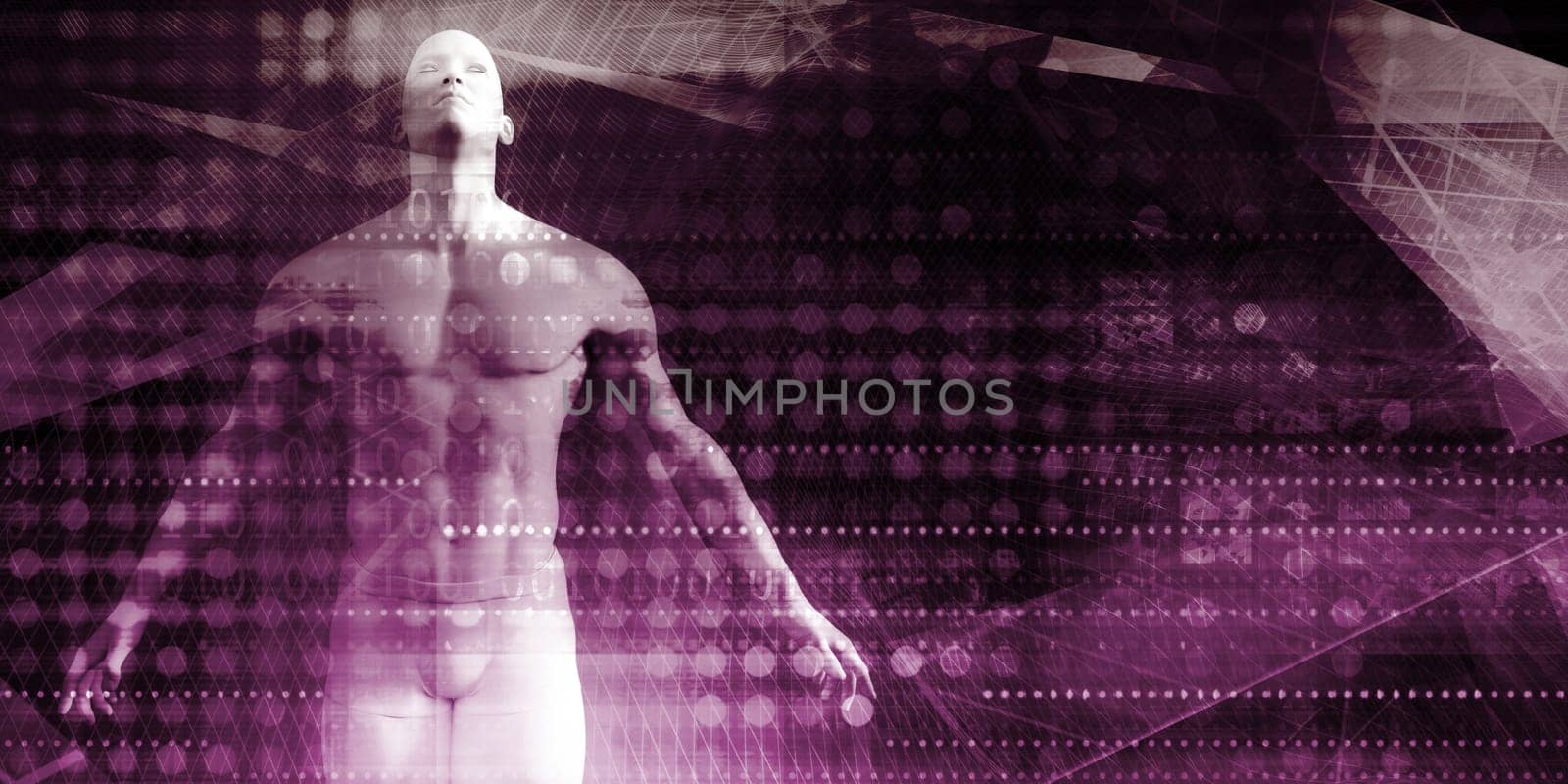 Tech Startup Technology Sector with Man Flying Success