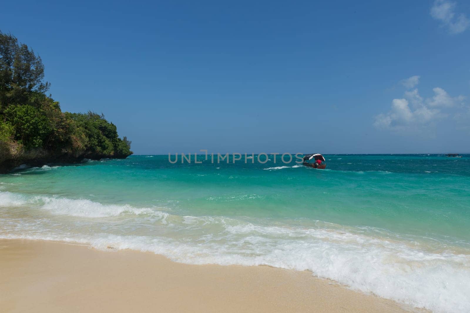 The Indian ocean, the turquoise water. Travel to Zanzibar, Africa.
