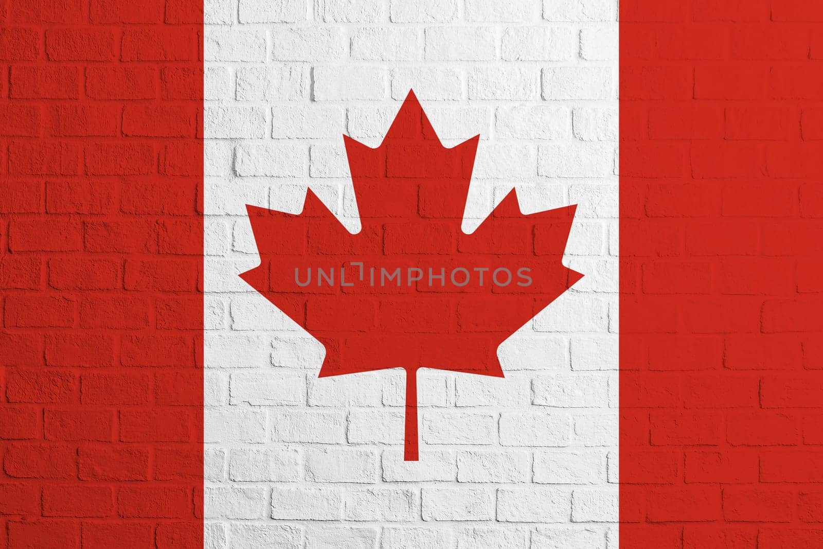 Flag of Canada Brick wall texture of the flag of Canada.