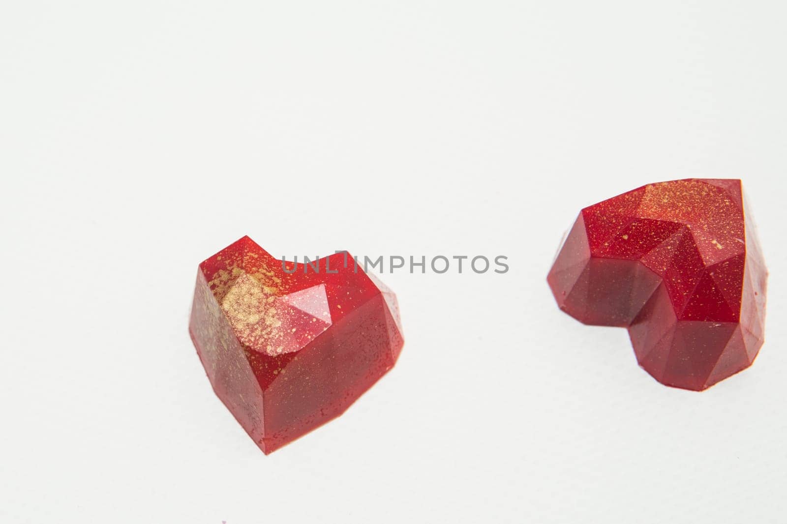 Delicious chocolate candies, close up, different colors.