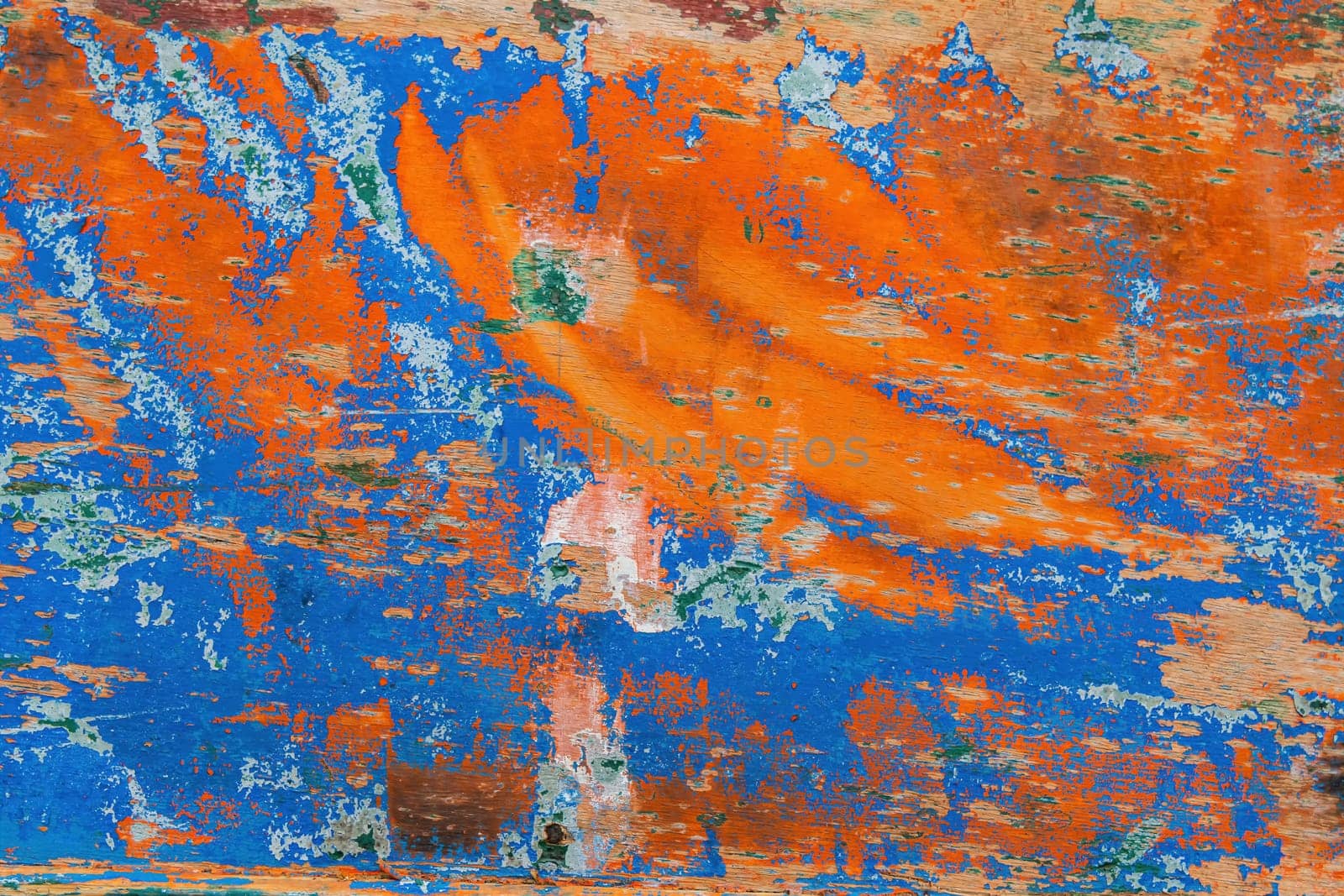 The texture of abstract color painting on old wooden surface background. Abrasion.