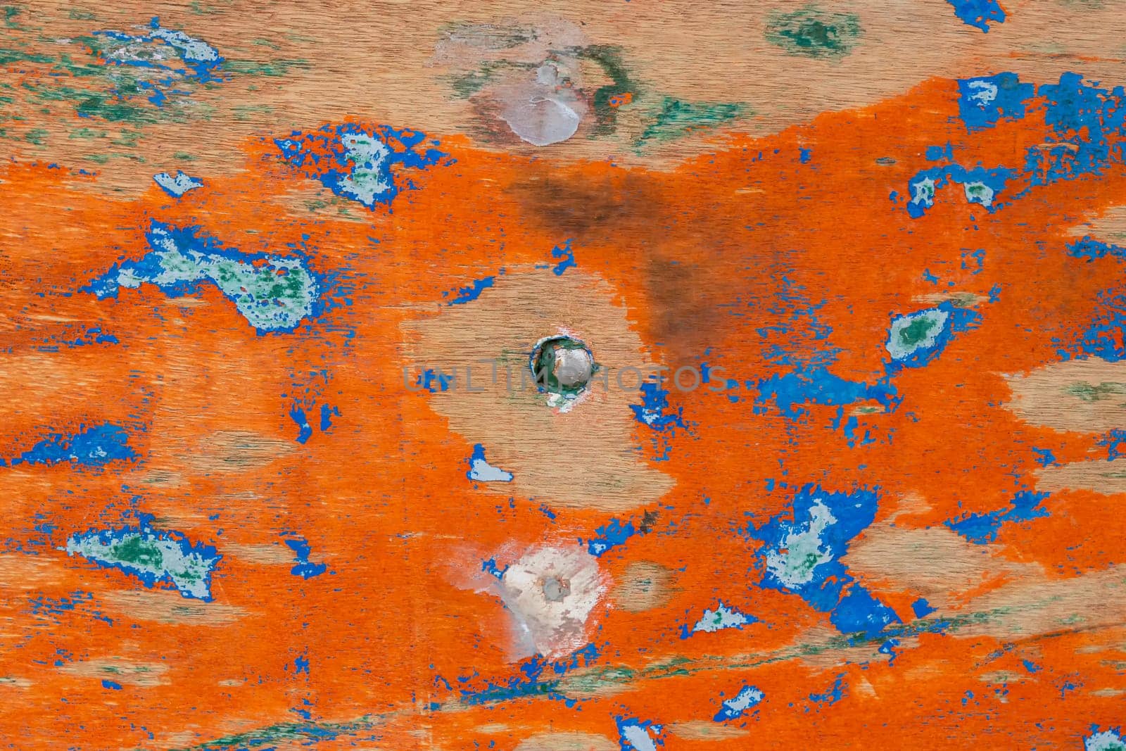 The texture of abstract color painting on old wooden surface background. Abrasion.