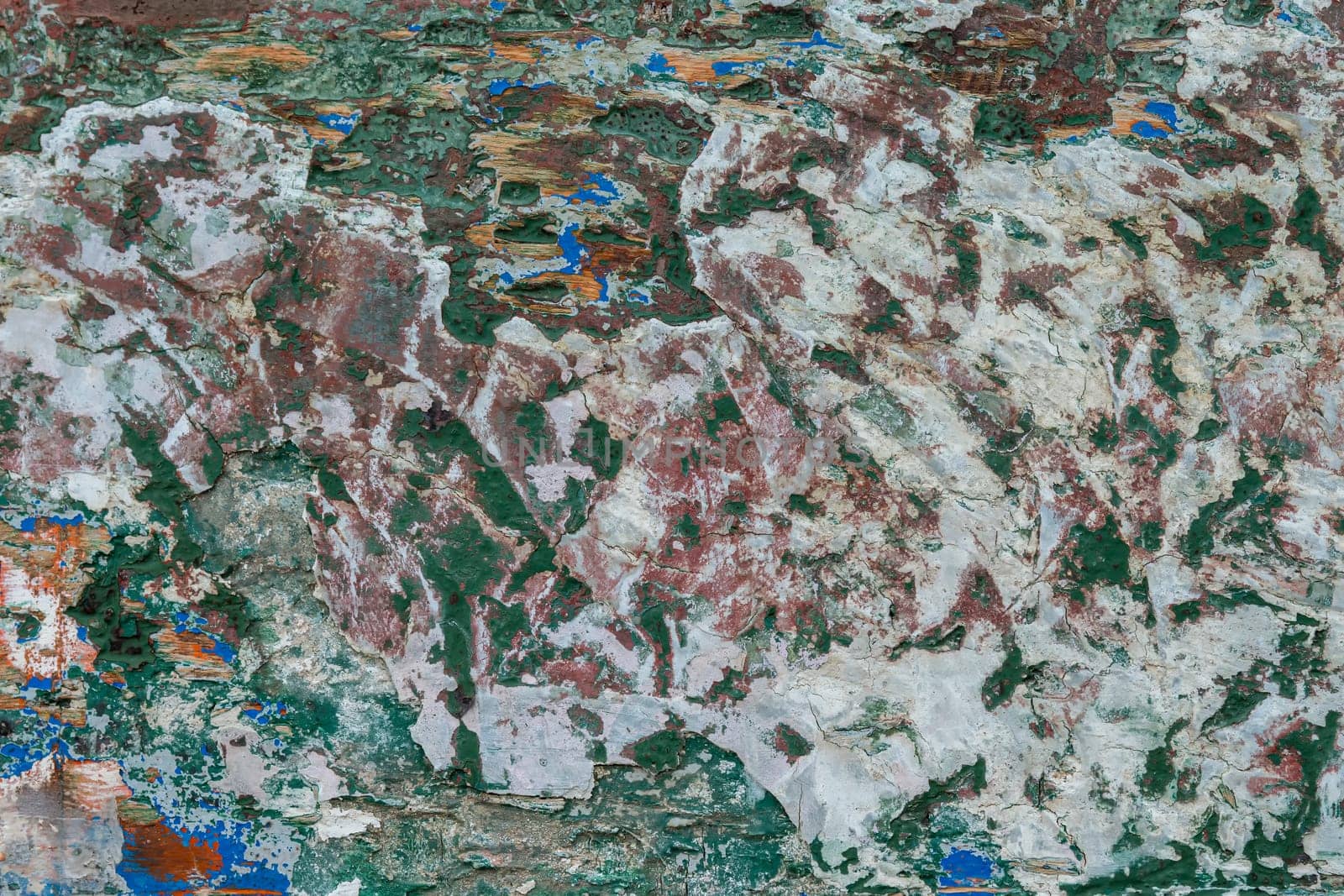 The texture of abstract color painting on old wooden surface background. Abrasion.