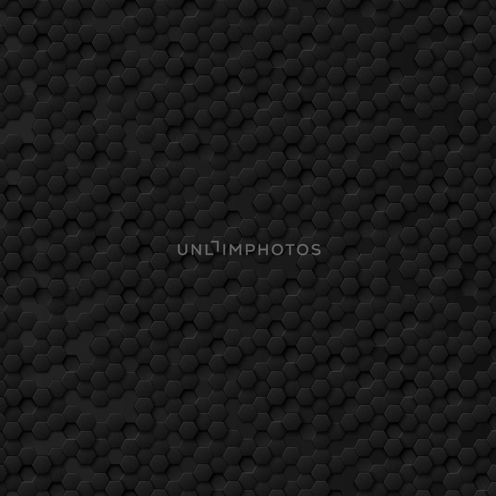Abstract hexagons black on a black and gray background - illustration