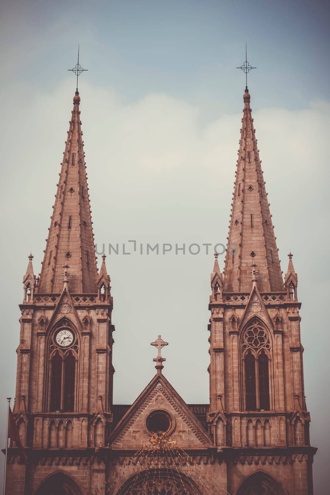 Sacred Heart Cathedral.  Gothic Revival Roman Catholic cathedral landmark  in Guangzhou, China . top old architecture must visit. destination to go
