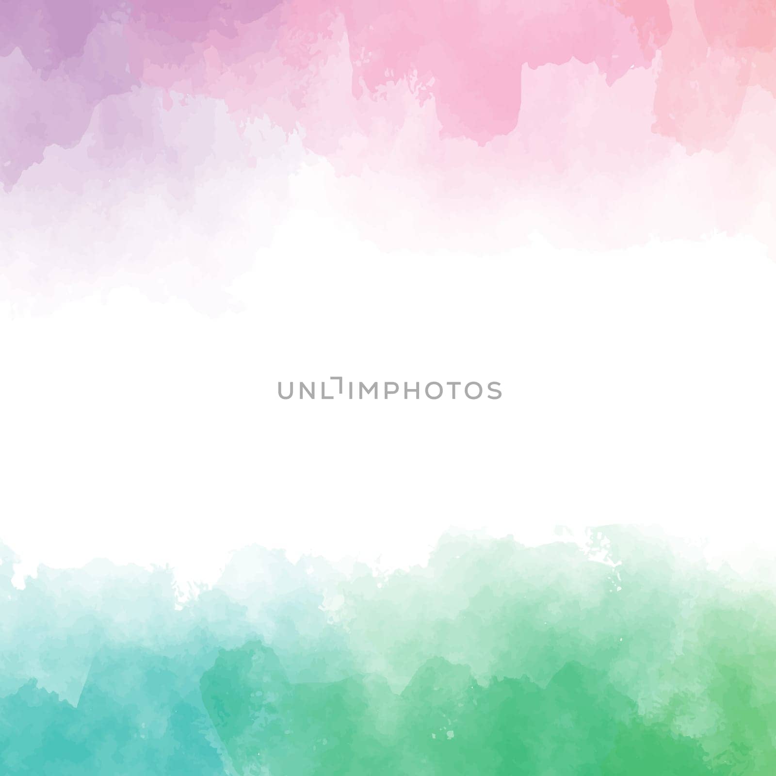 Panoramic texture of realistic green watercolor on a white background - Vector illustration