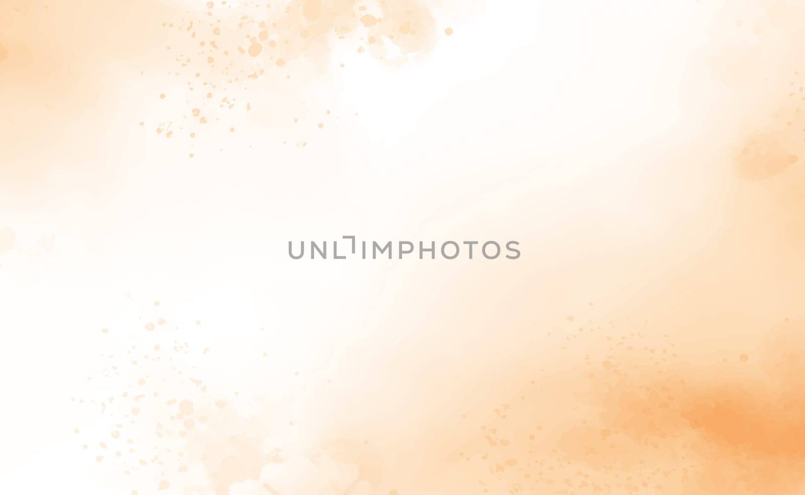 Realistic yellow-orange watercolor panoramic texture on a white background - Vector illustration