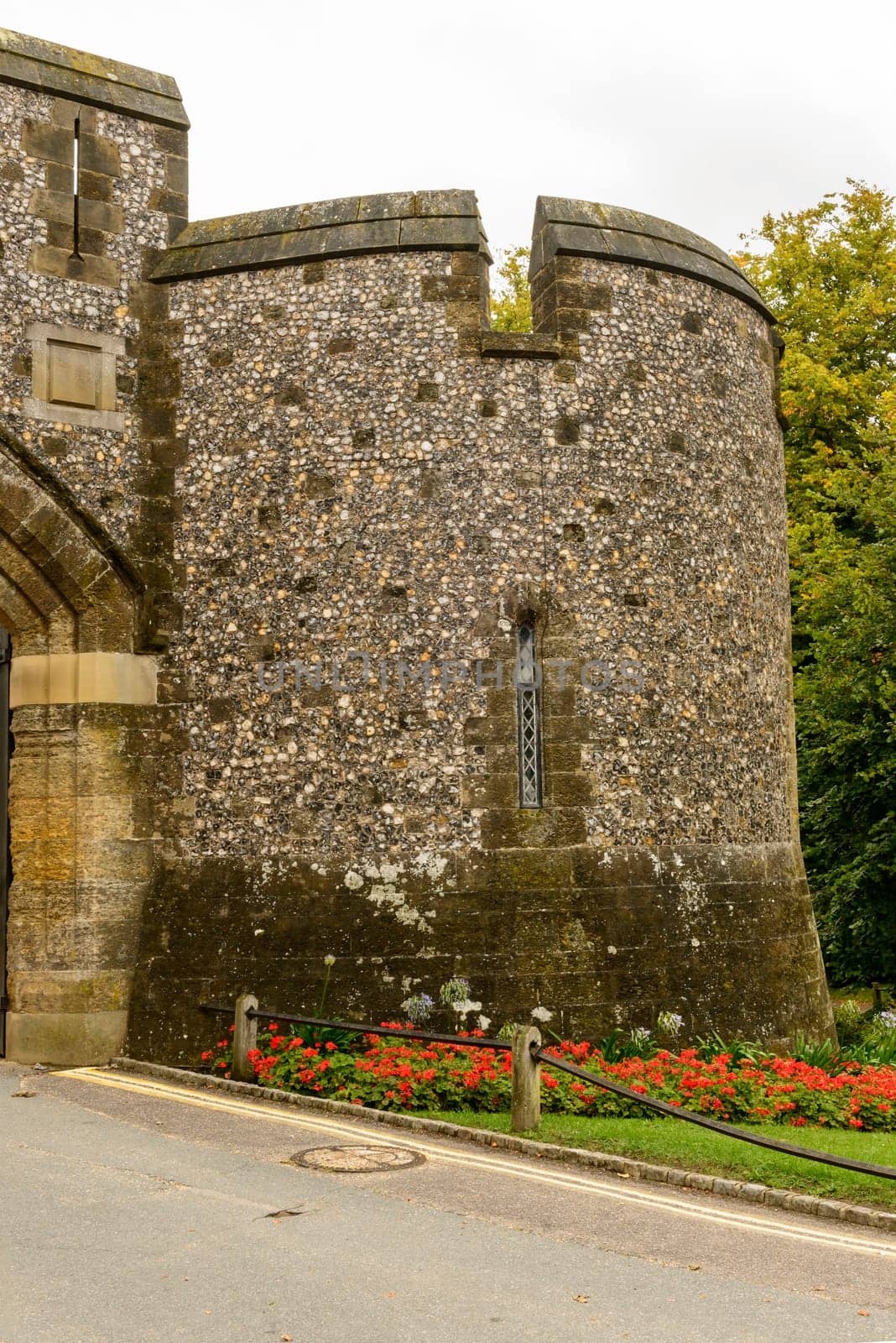 detail of stone dungeon at medieval castle, Arundel , West Sussex.
