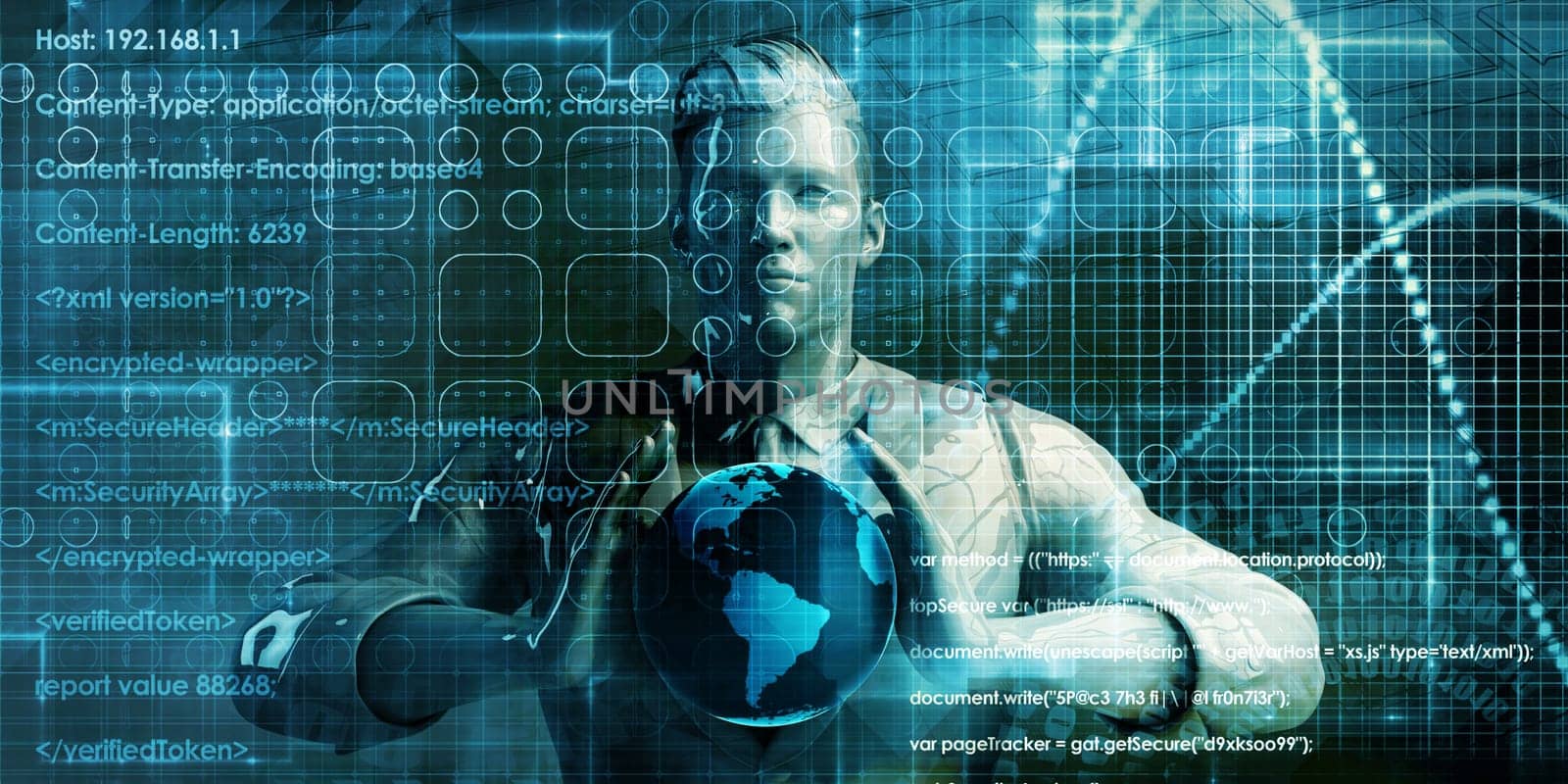Online Digital Background on Internet Web Development App Concept
