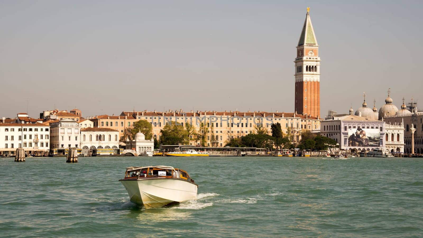 View of the Grand Canal with boats. Venice. Italy