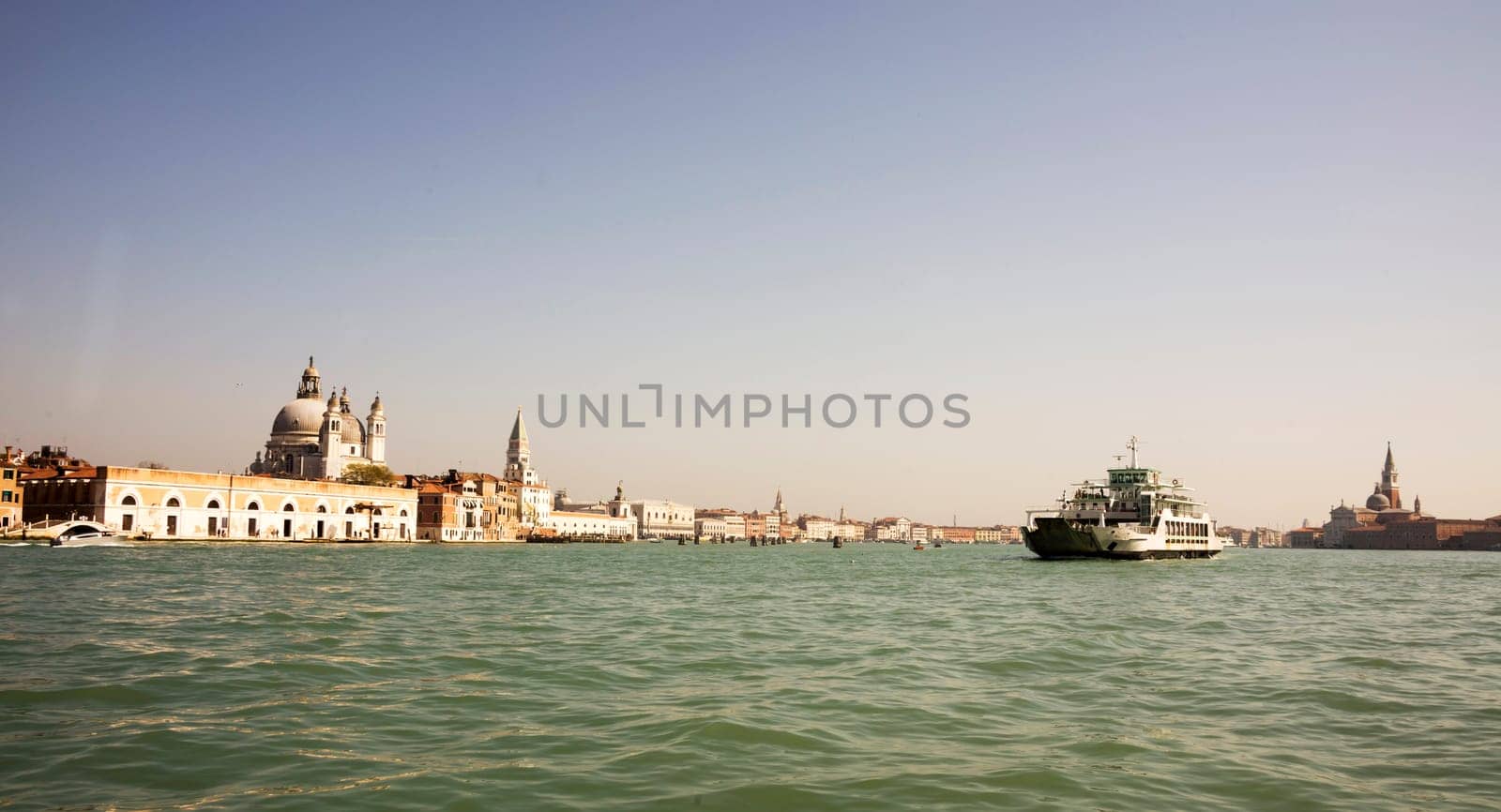 View of the Grand Canal with boats. Venice. Italy