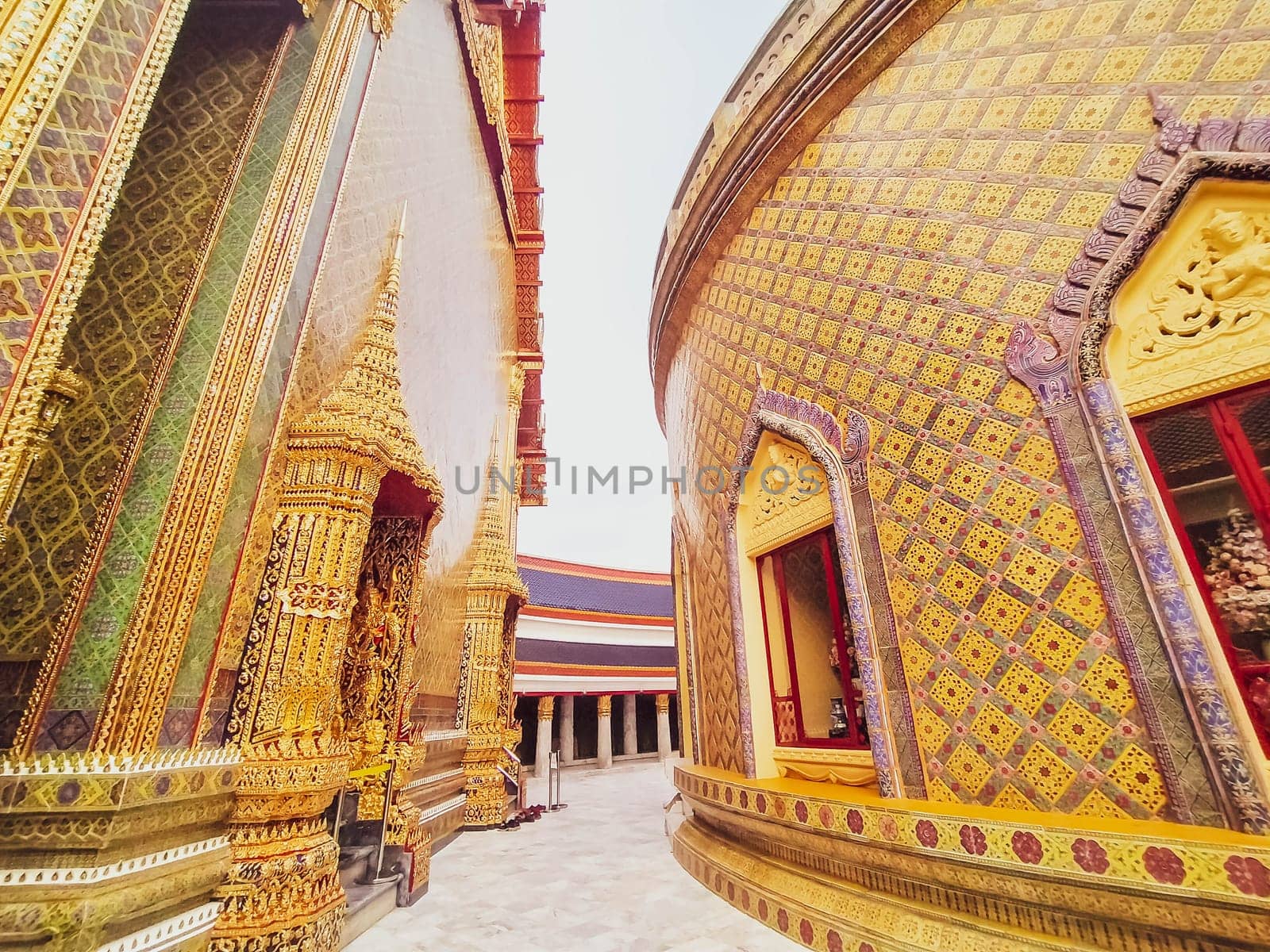 ancient architecture landmark in Bangkok Thailand. Traditional temple named Wat Ratchabophit