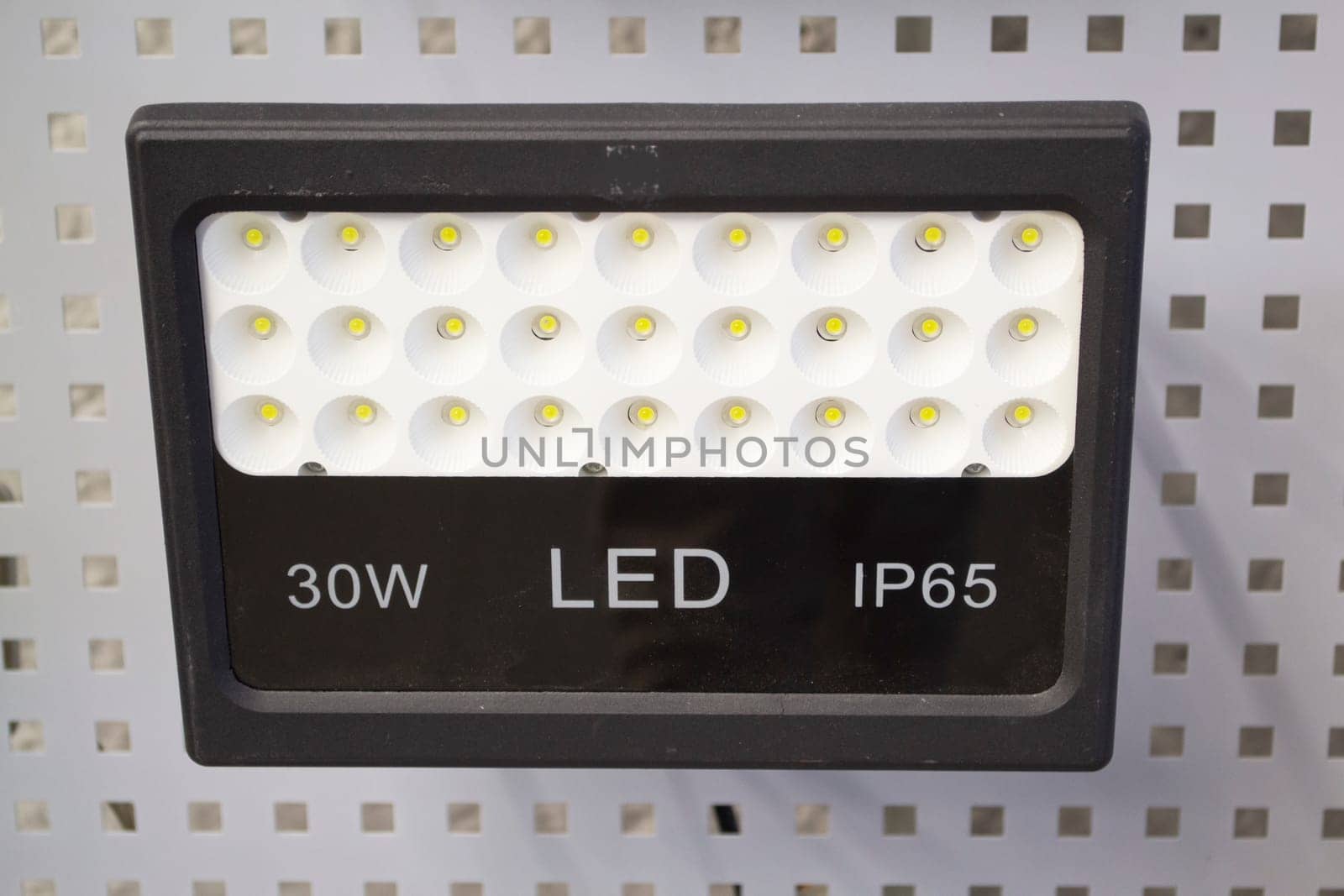 Front view of LED flood ligh, led lamp projector close up