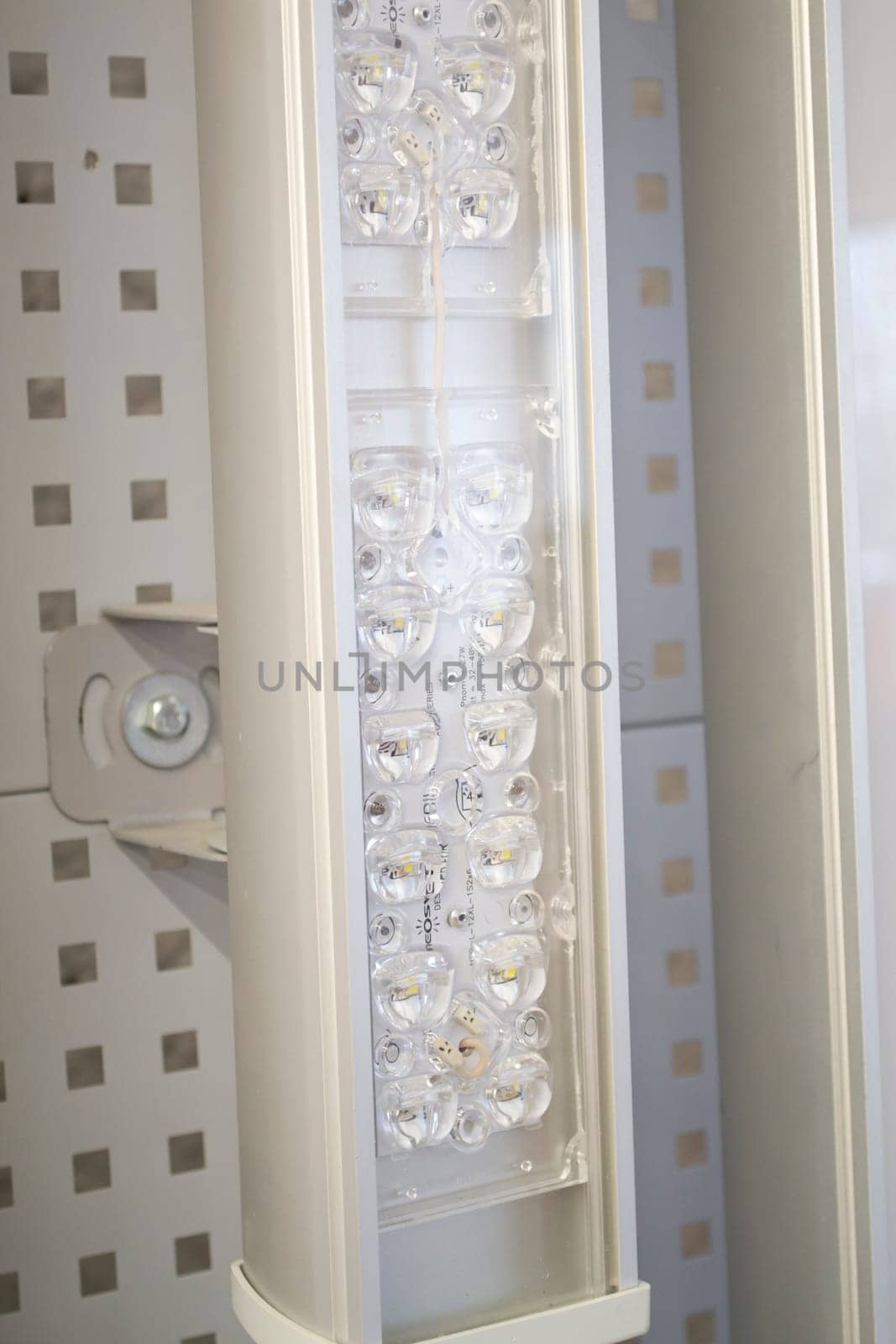 SMD LED in glass street or industrial lighting on the board , led flood light led spot light close up