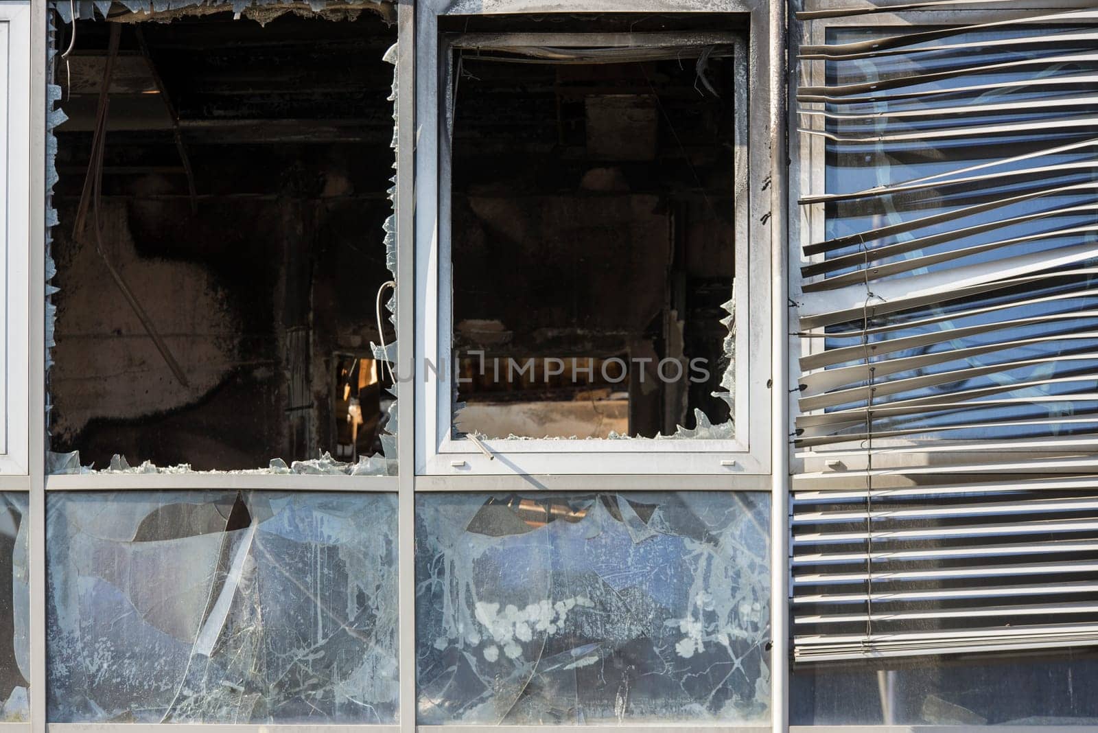 burned down building
