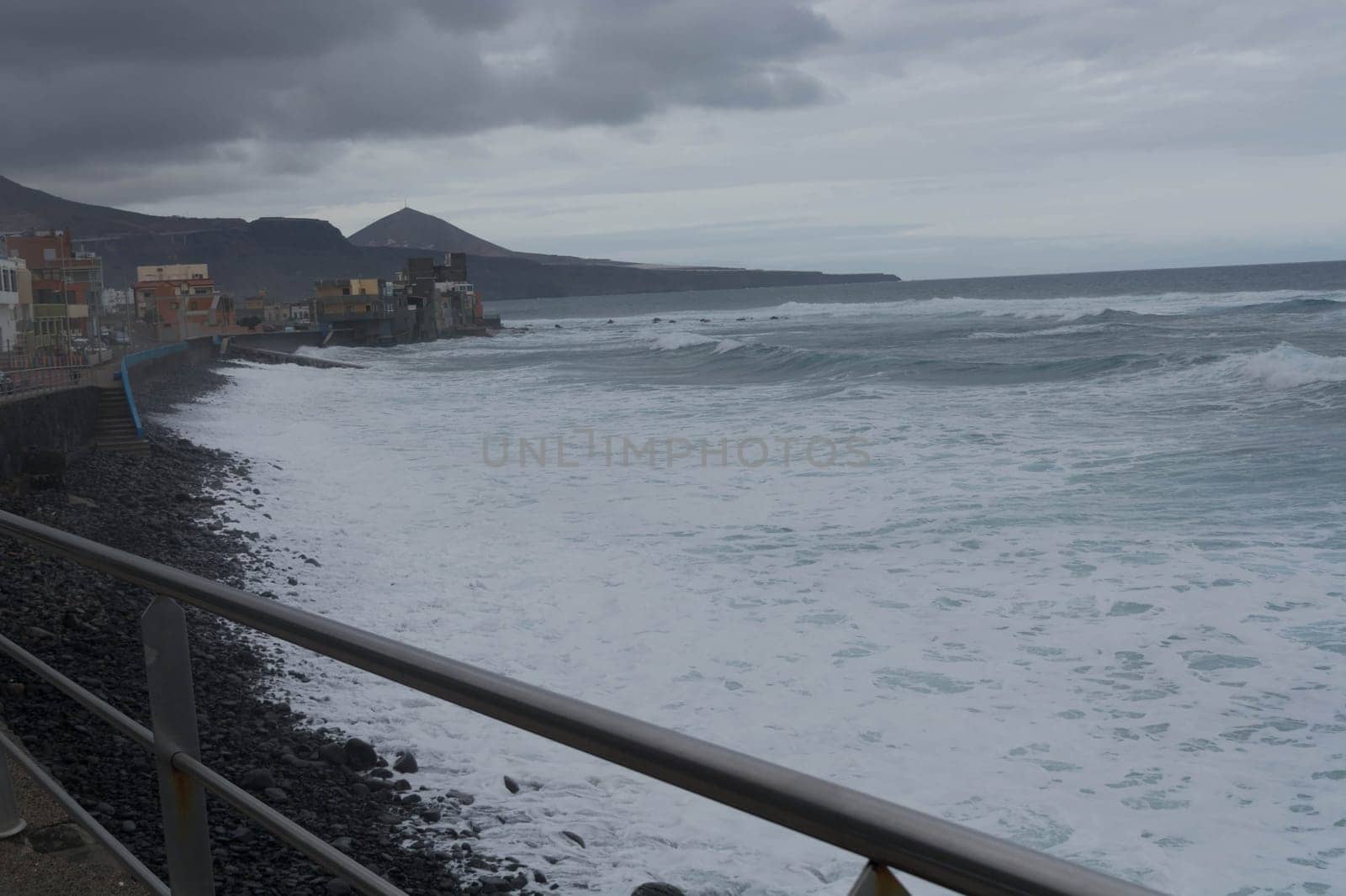 Coastal road GC 200 in Gran Canaria Spain. This road winds along the beautiful west coast of Gran Canaria and offers a breathtaking view of the roaring sea