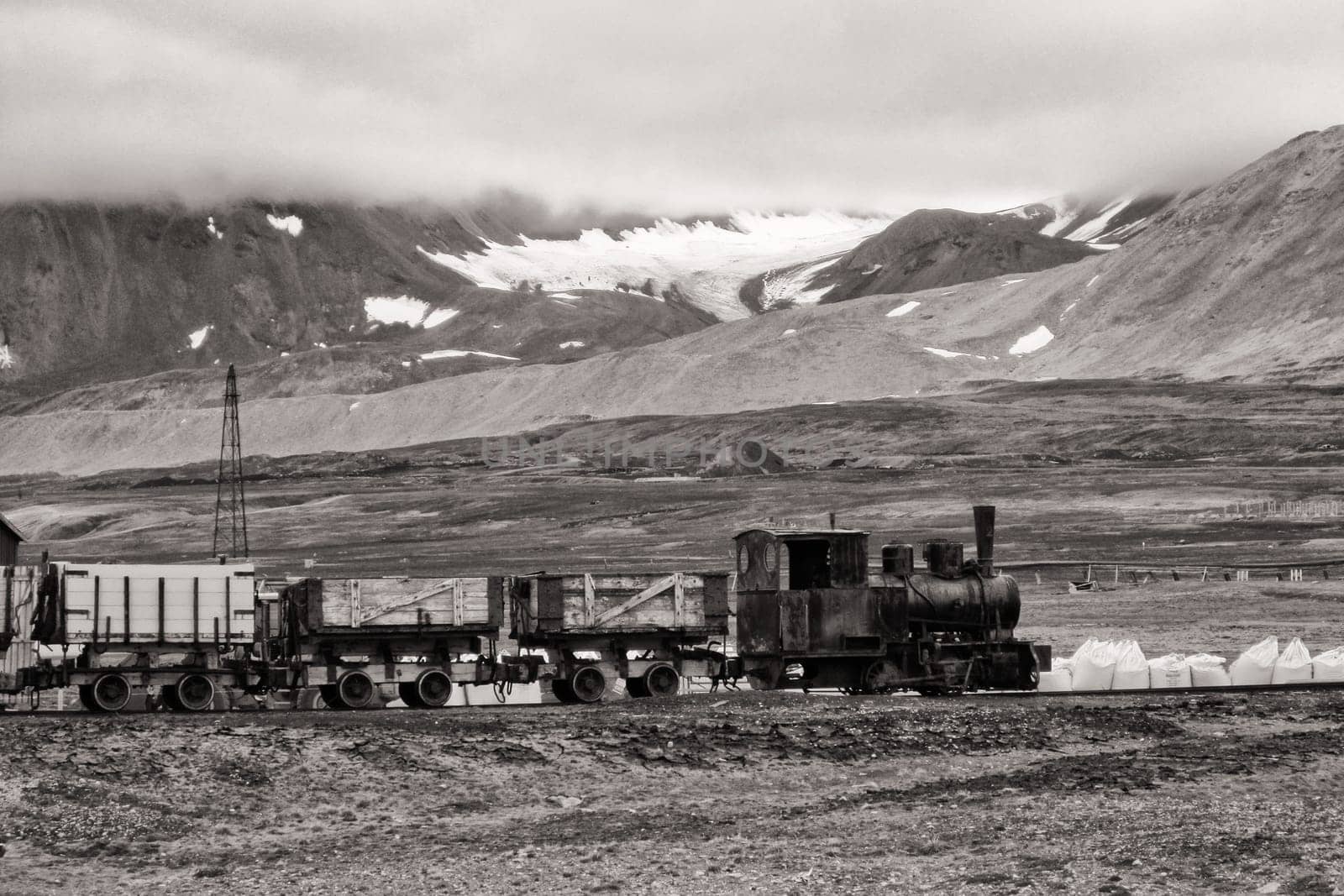 old mining railway in Ny-Ålesund, Spitsbergen / Svalbard