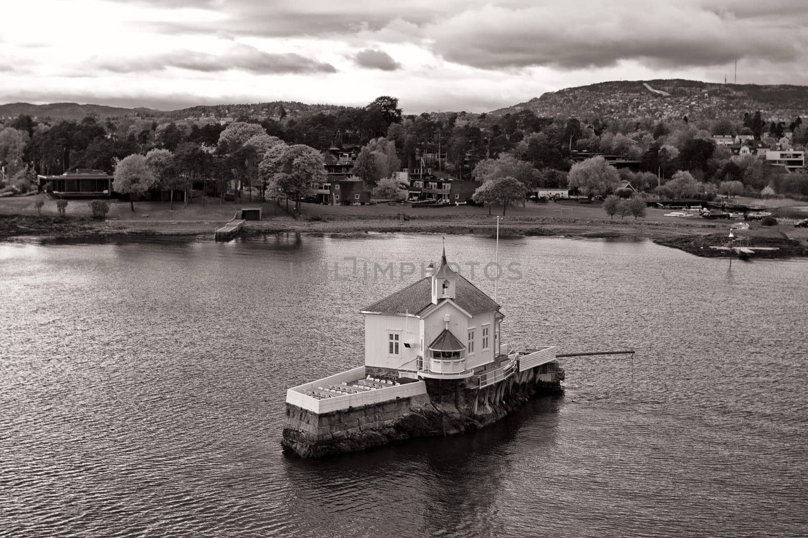Oslo, Norway, island restaurant in the Oslofjord