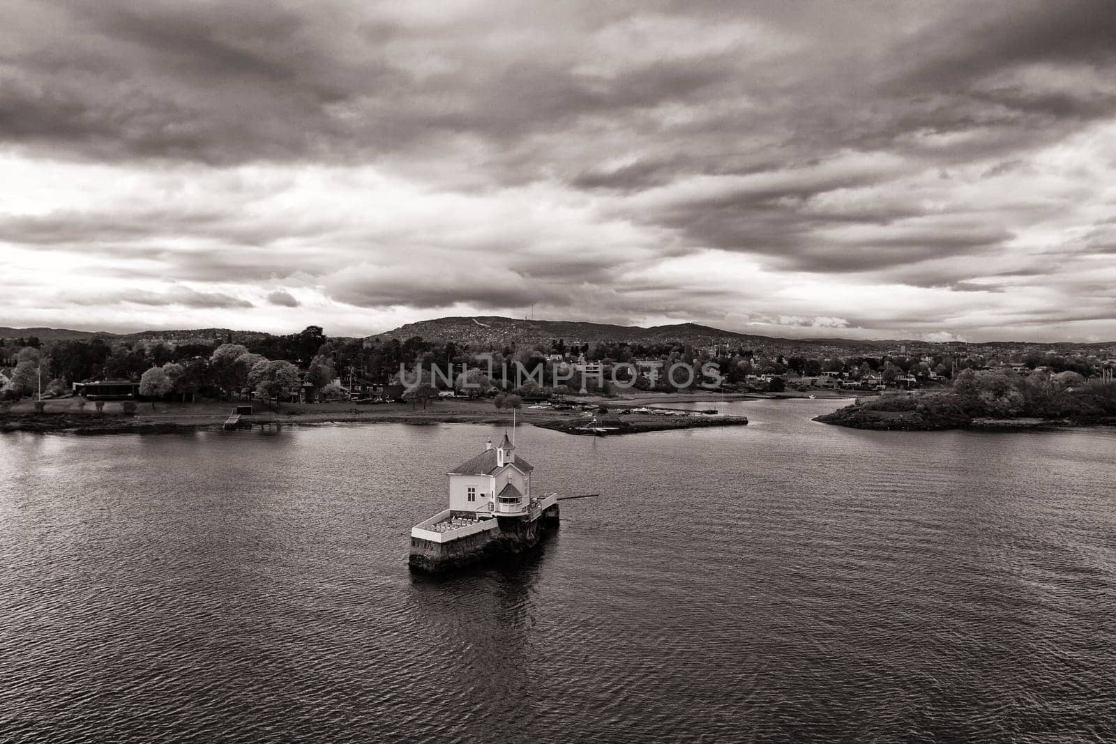 Oslo, Norway, island restaurant in the Oslofjord
