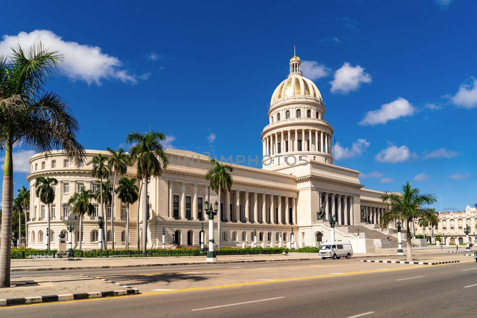 Havana Cuba. November 25, 2020: Exterior view of the Capitol of Havana, an area visited by tourists and Cubans