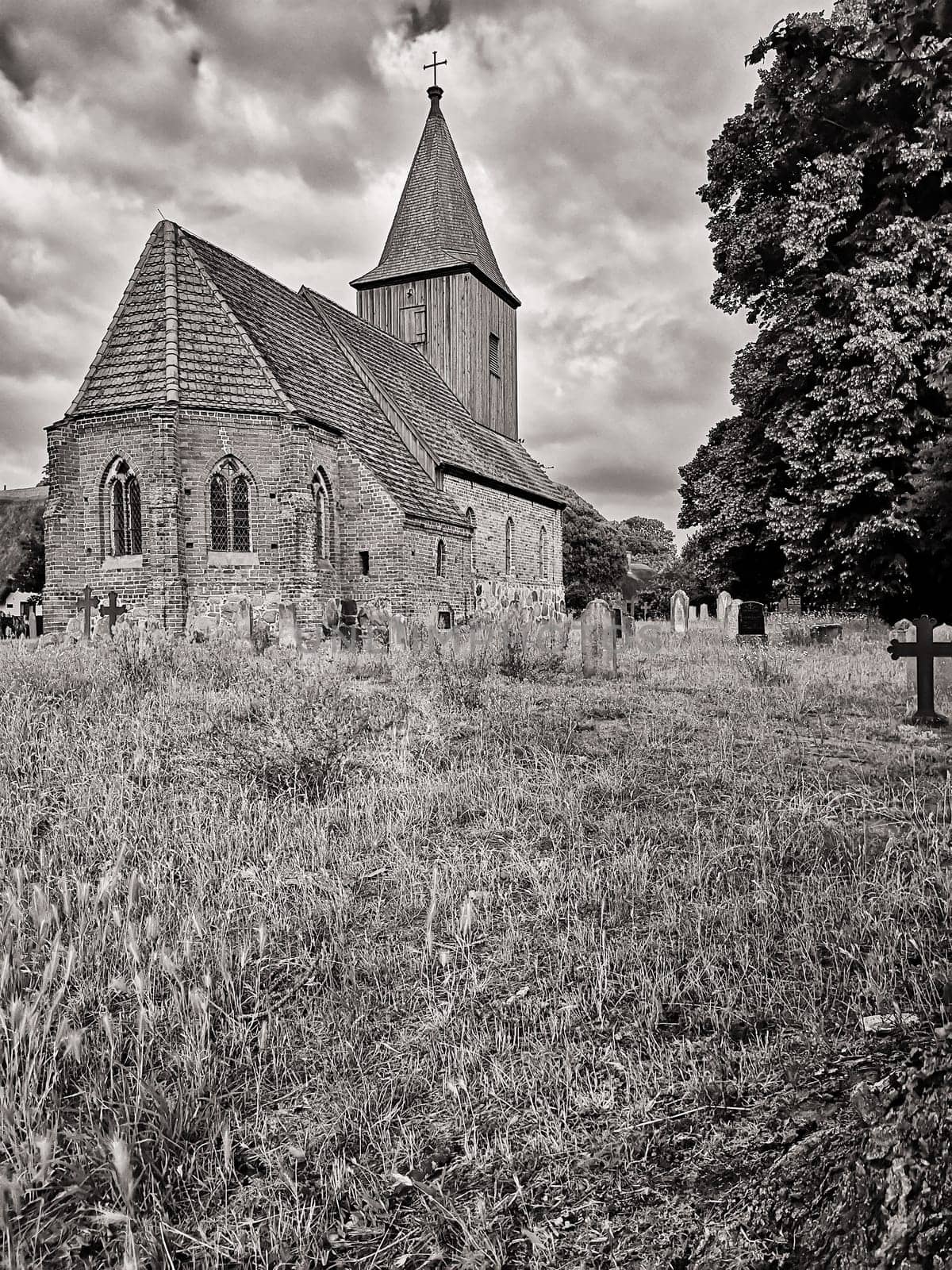 old village church in Groß Zicker, Ruegen island, Germany