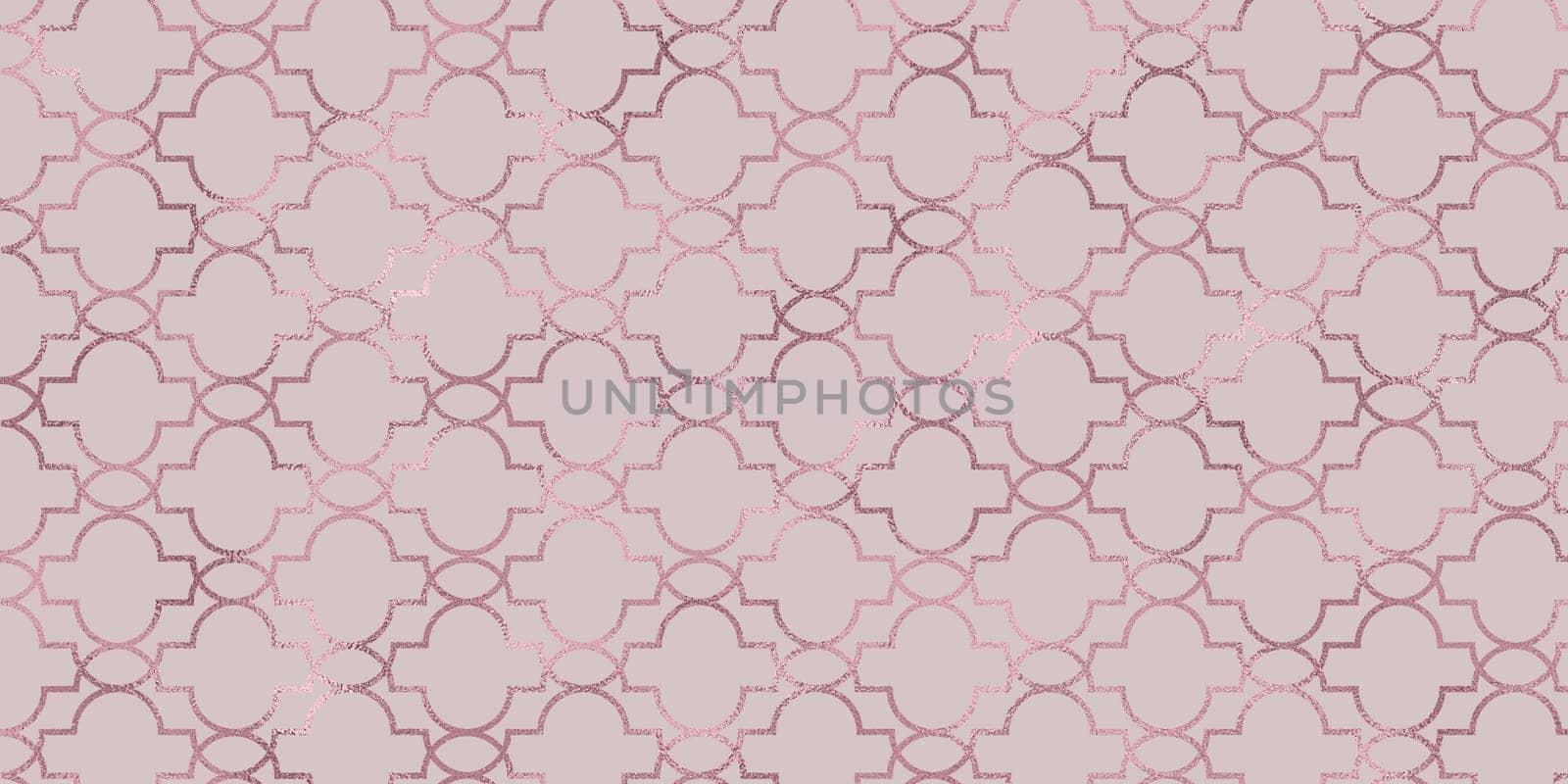 Golden oriental ornament on coral-pink background. Geometric ornament in the form of a lattice of gold with decor. Festive background, oriental ornament. Illustration