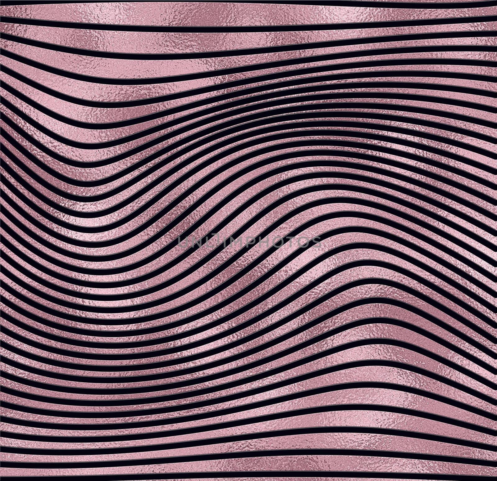 Abstract linear pattern. Template for design backgrounds, package, textile, wrapper. Rose pink gold black background. Illustration