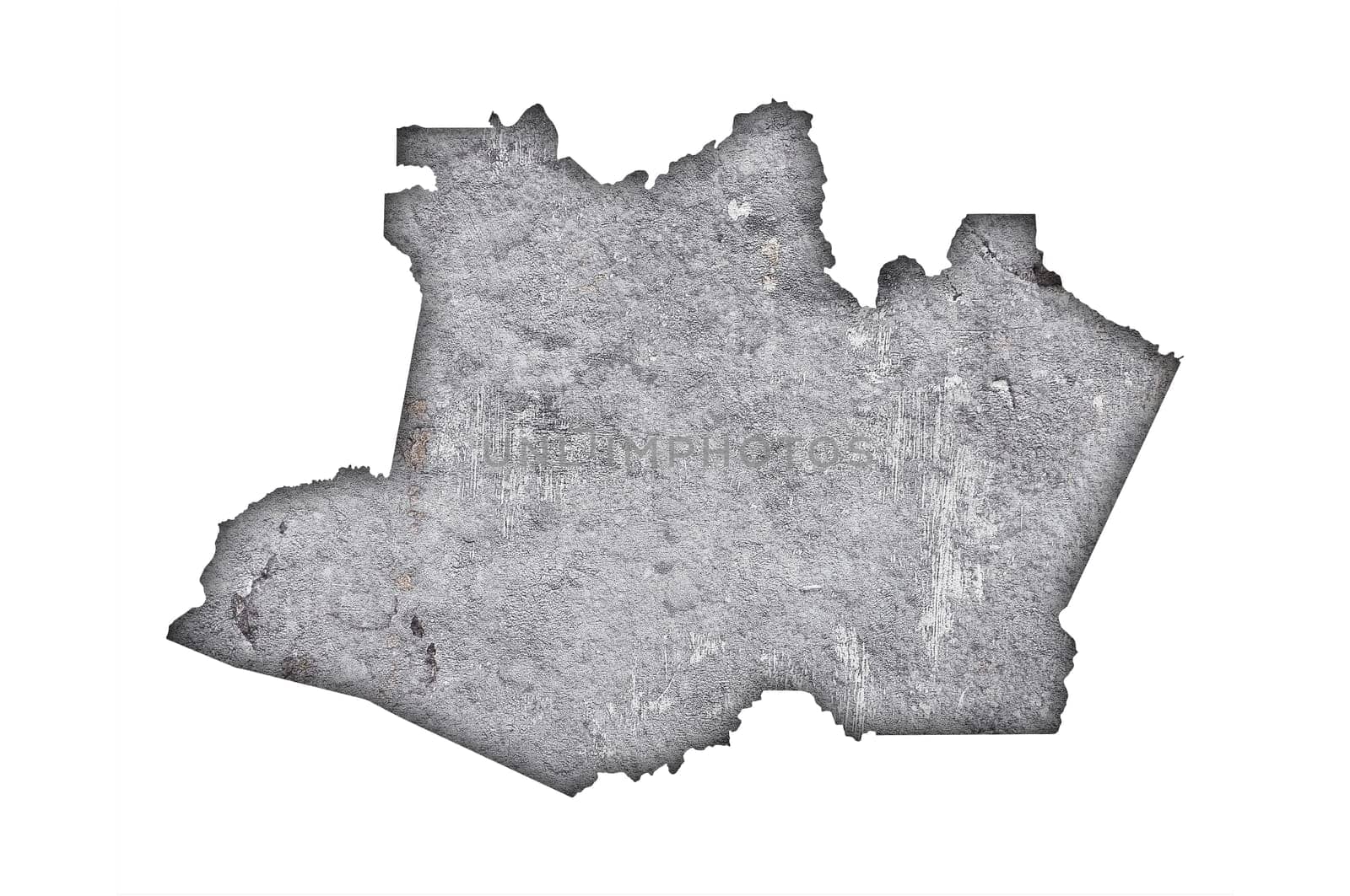 Map of Amazonas on weathered concrete