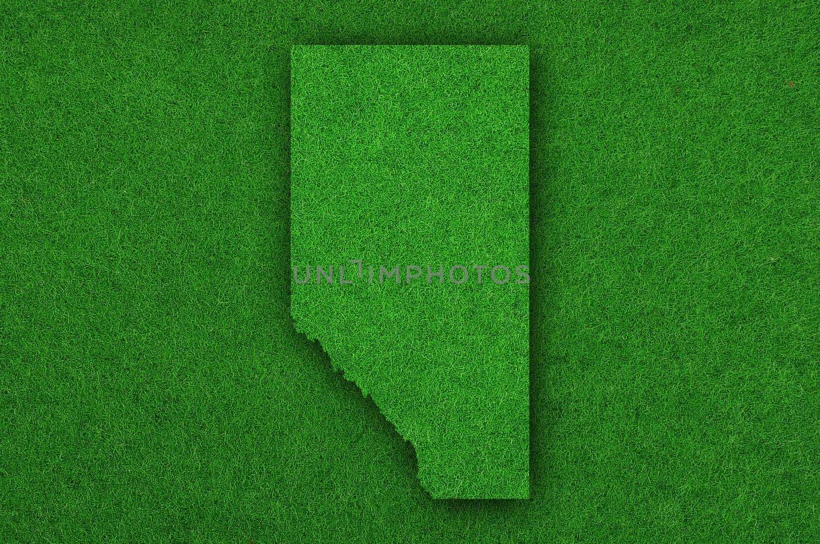 Map of Alberta on green felt