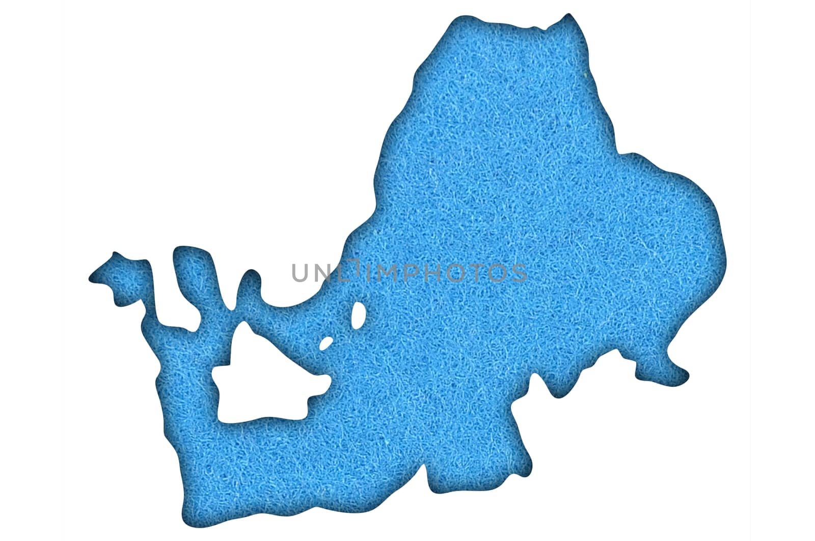 Map Chiemsee on blue felt