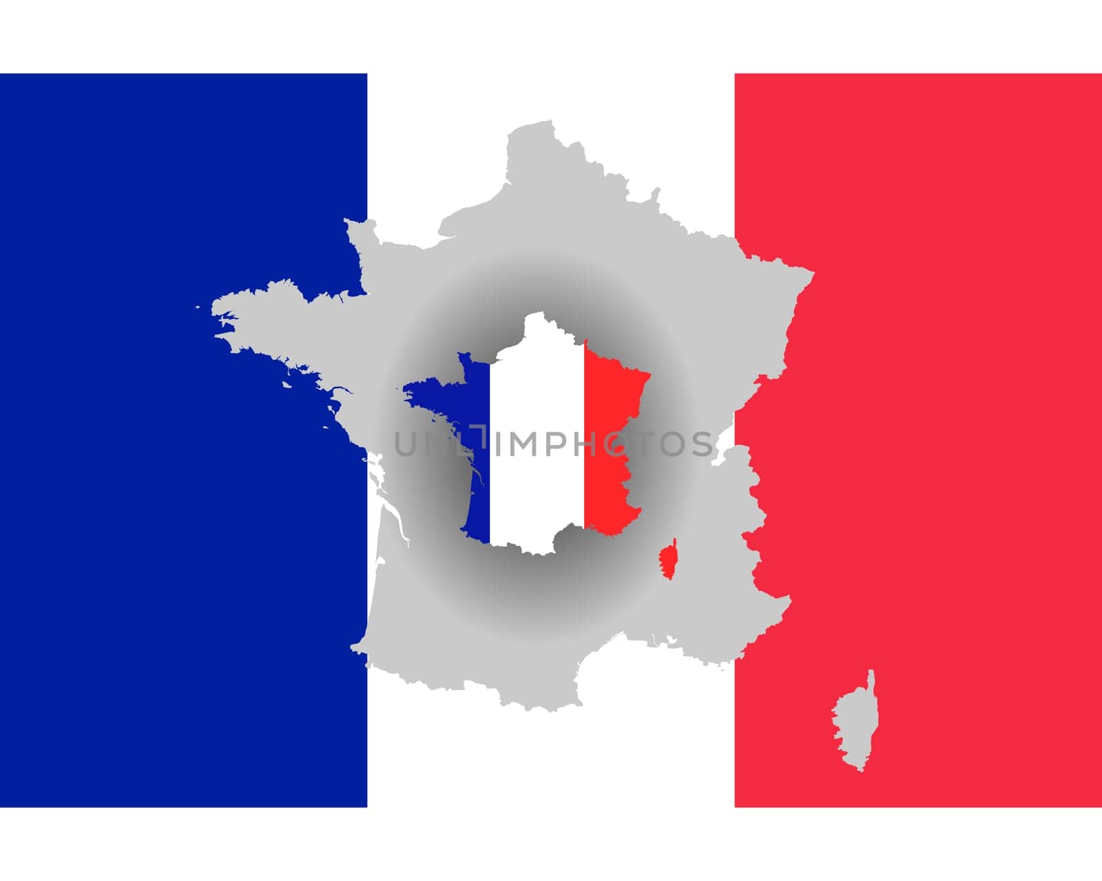 French flag and map