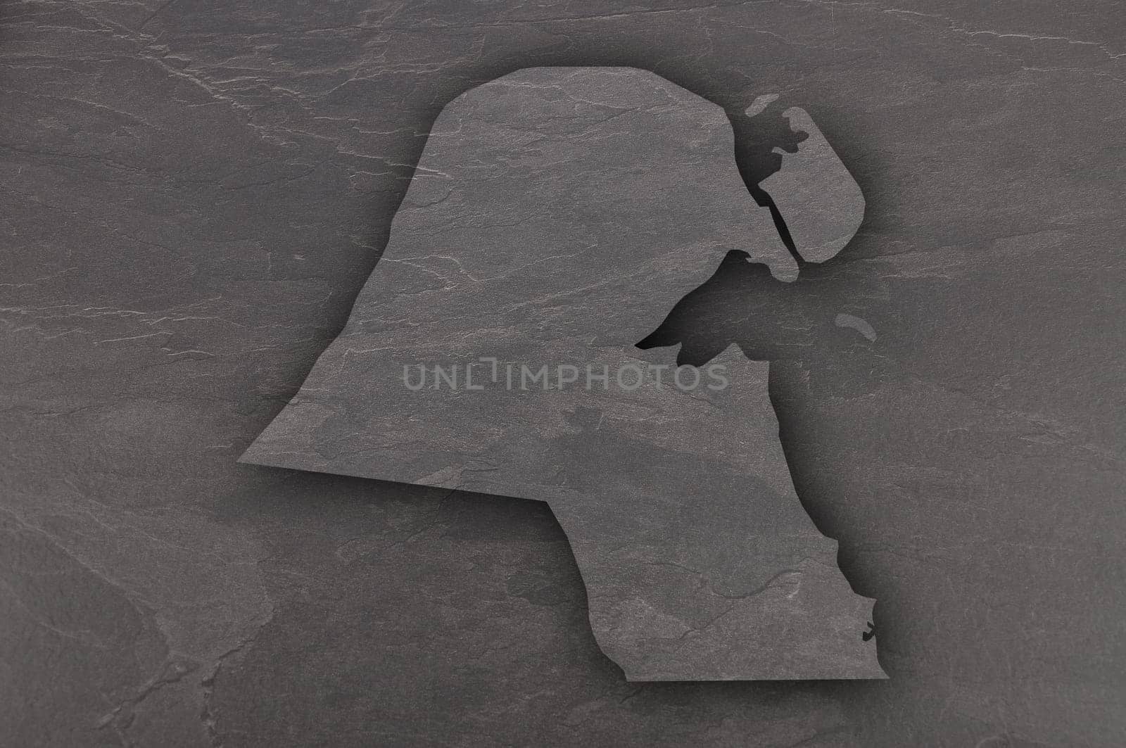 Map of Kuwait on dark slate