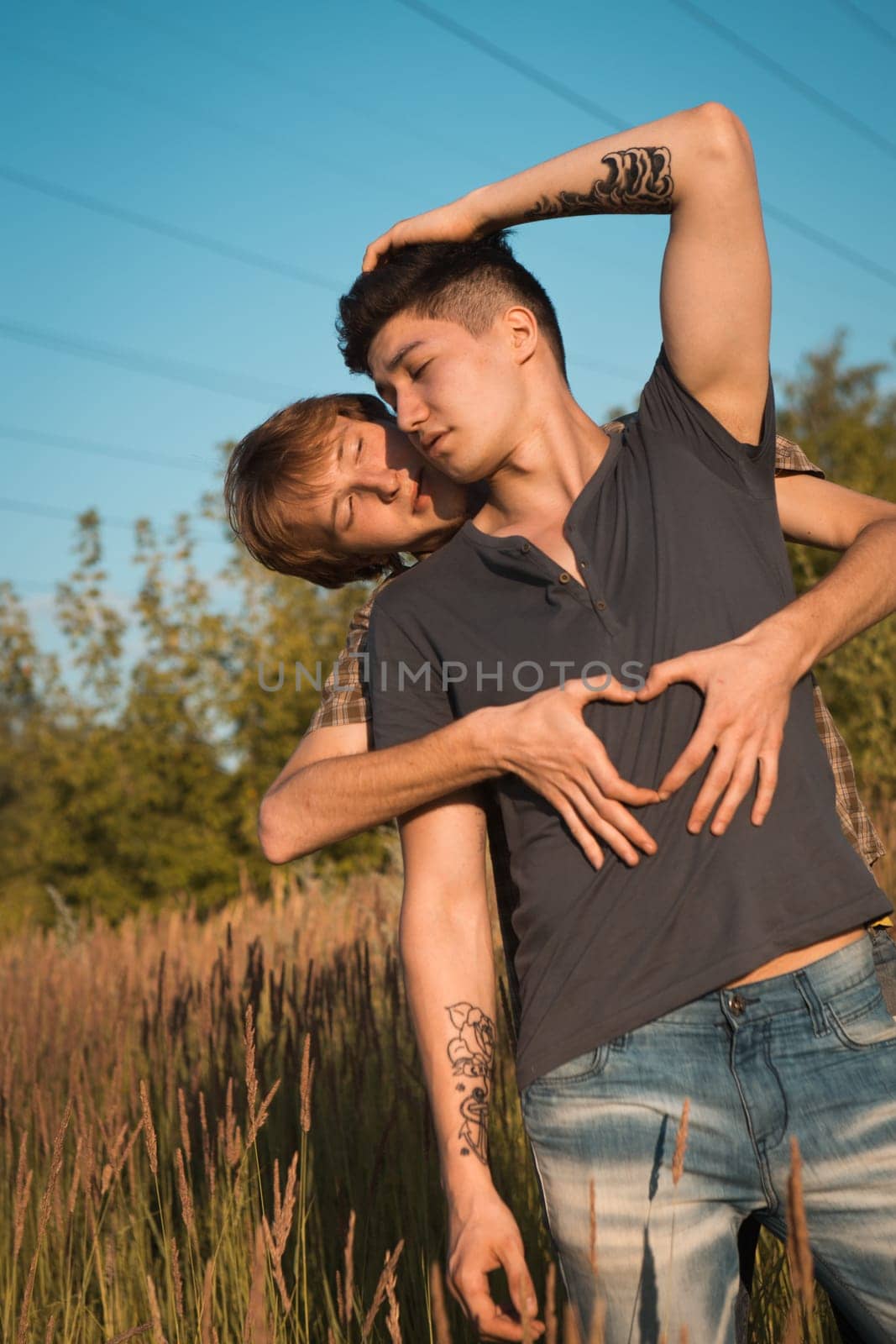 Portrait of a happy gay couple outdoors