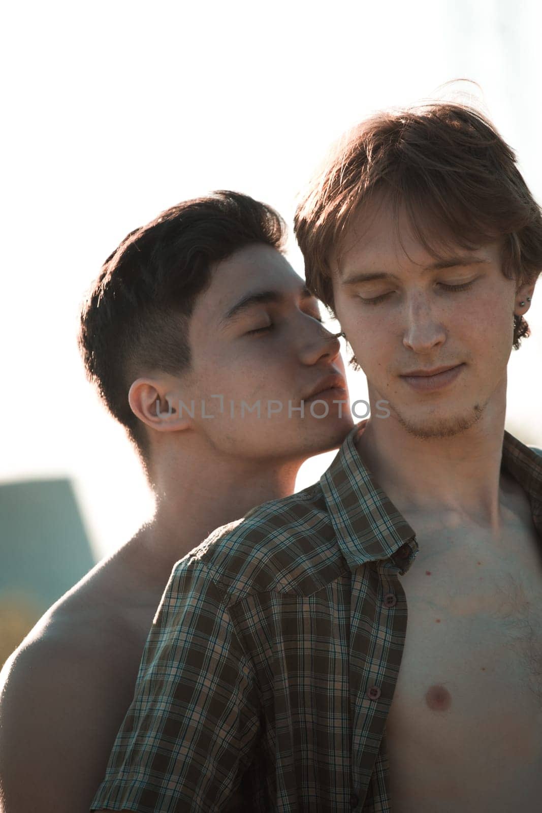 Portrait of a happy gay couple outdoors