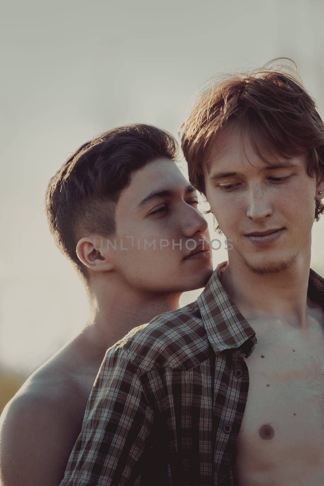 Loving gay couple