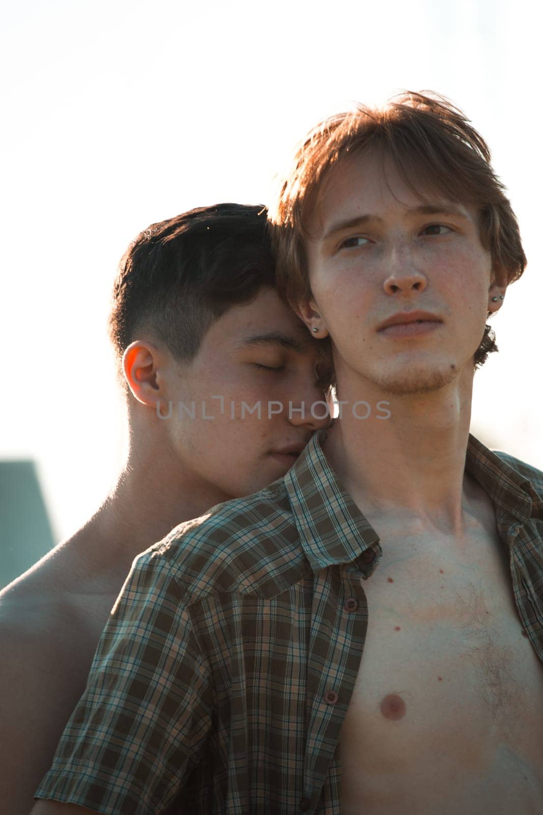 Portrait of a happy gay couple outdoors
