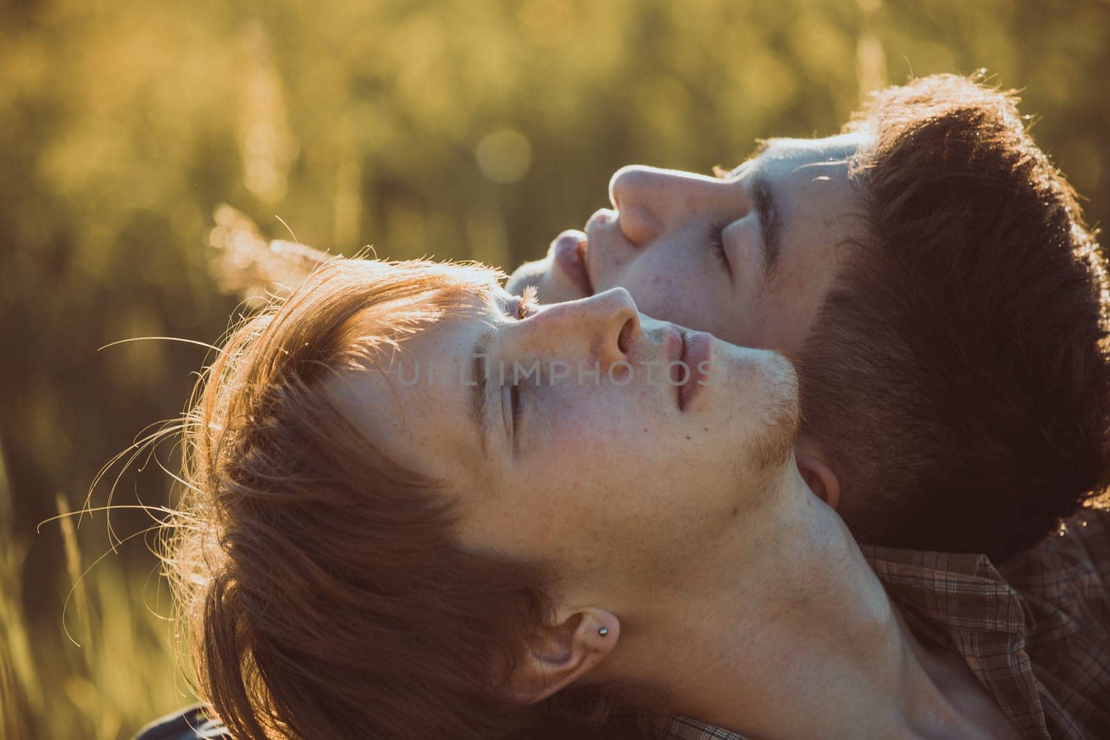 Portrait of a happy gay couple outdoors