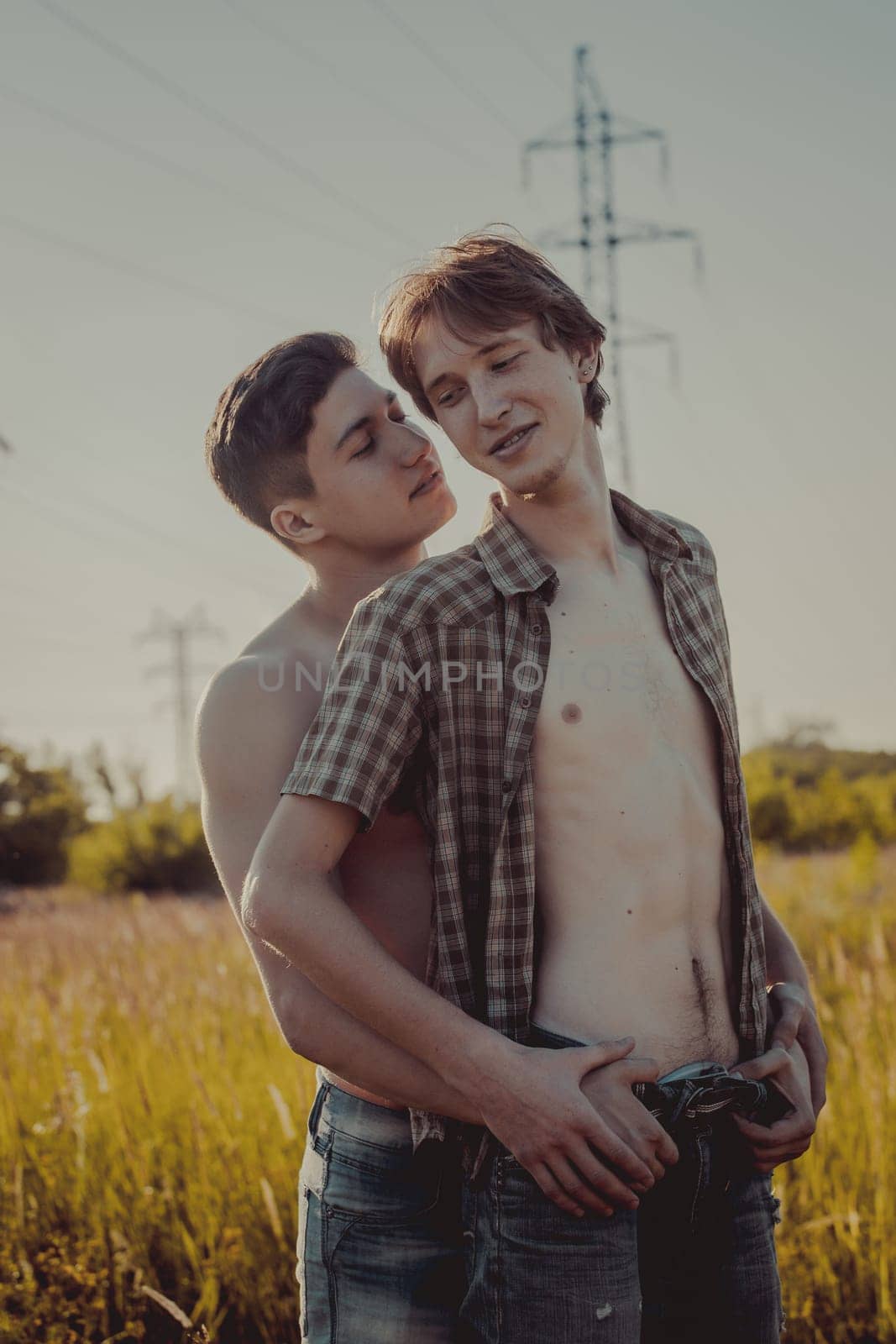 Loving gay couple