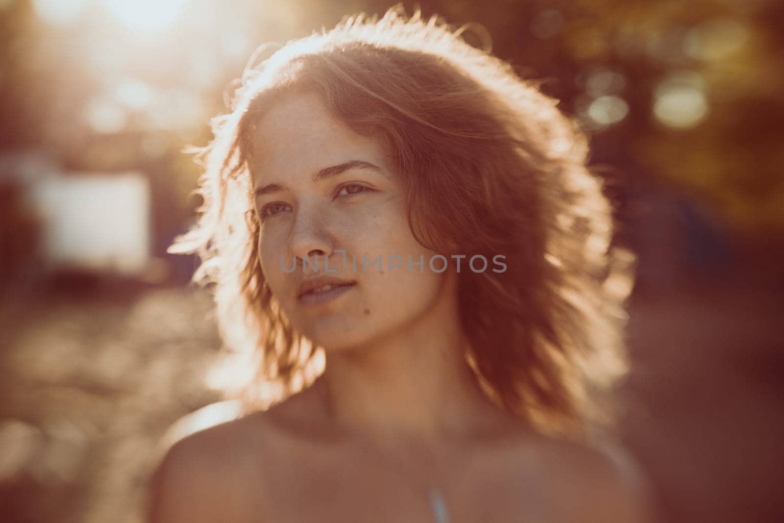 Beautiful face of the young sexy woman posing. lensbaby picture
