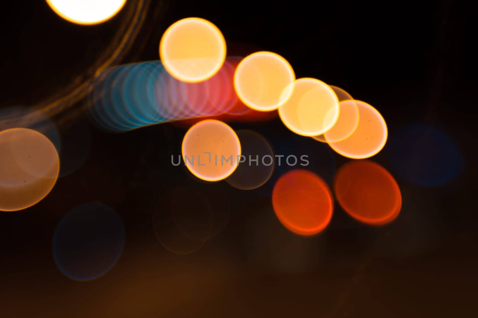 Photo of bokeh lights on black background
