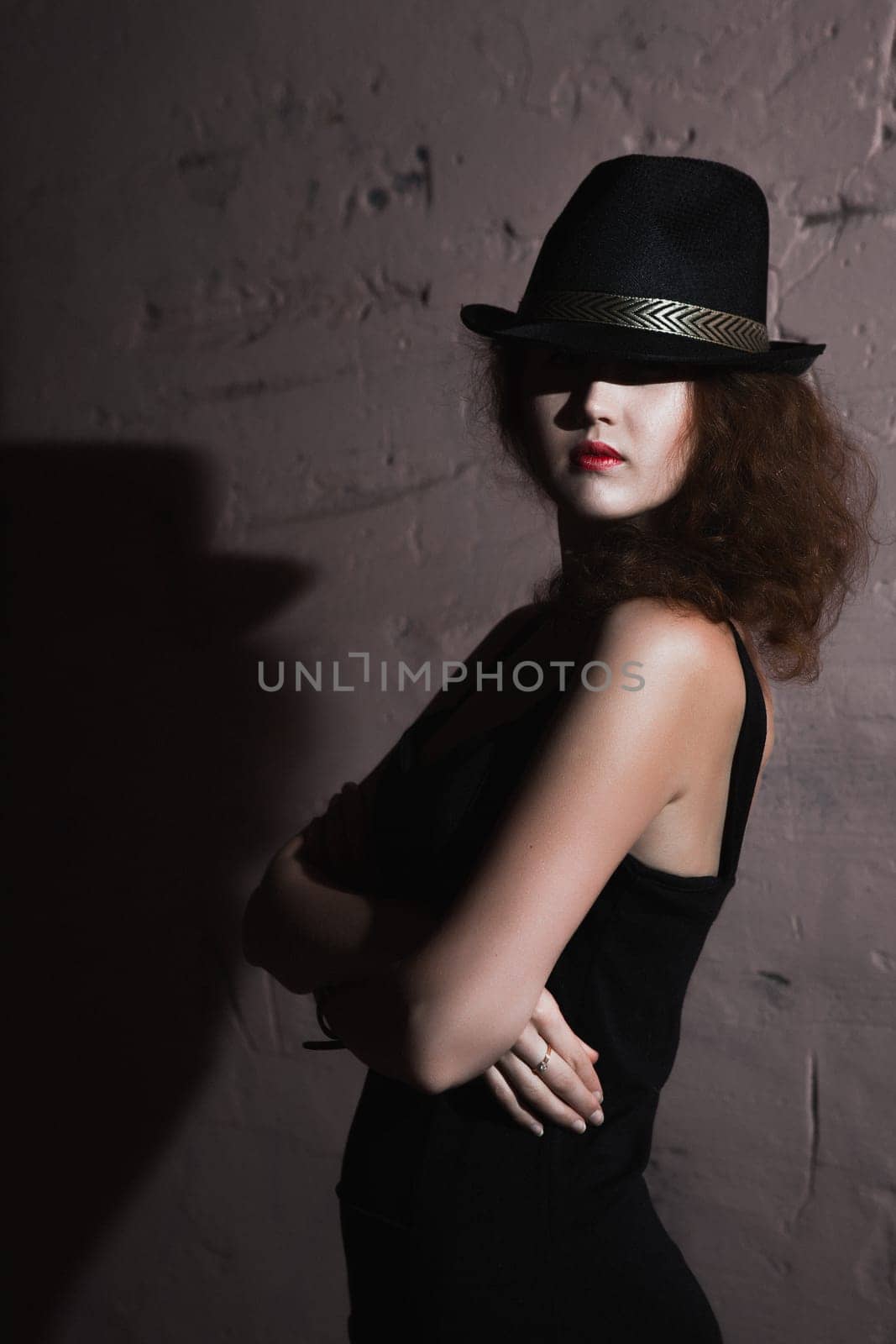 film noir girl in the retro image
