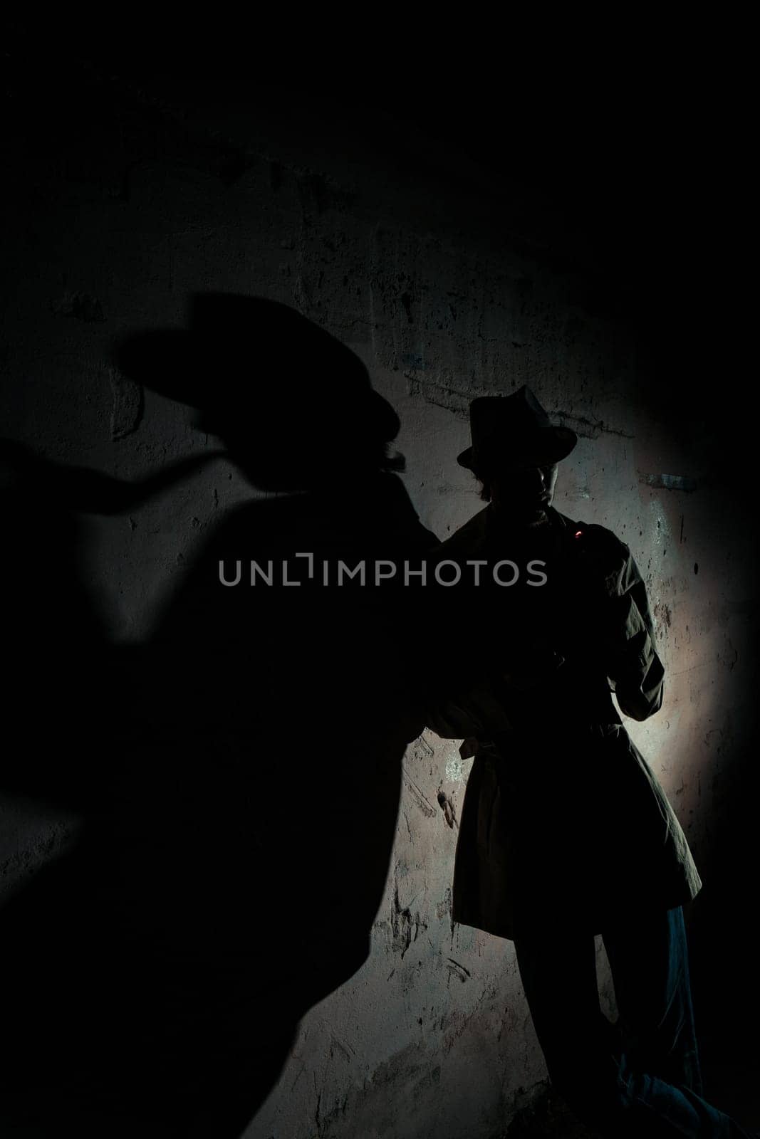 Mysterious man retro portrait
