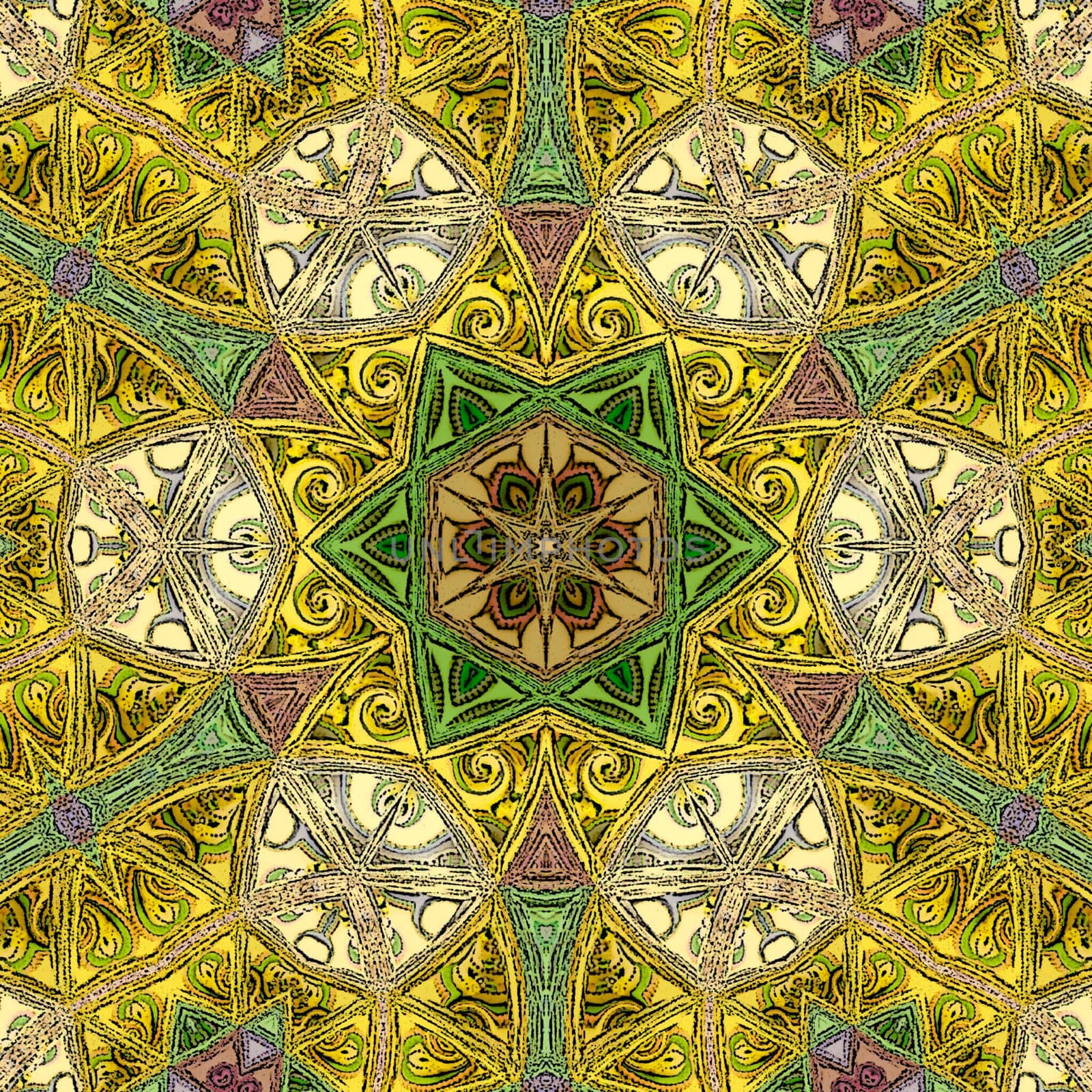 Abstract mosaic texture. Rhombus and decorative elements. Colorful spring arabesque mandala pattern.