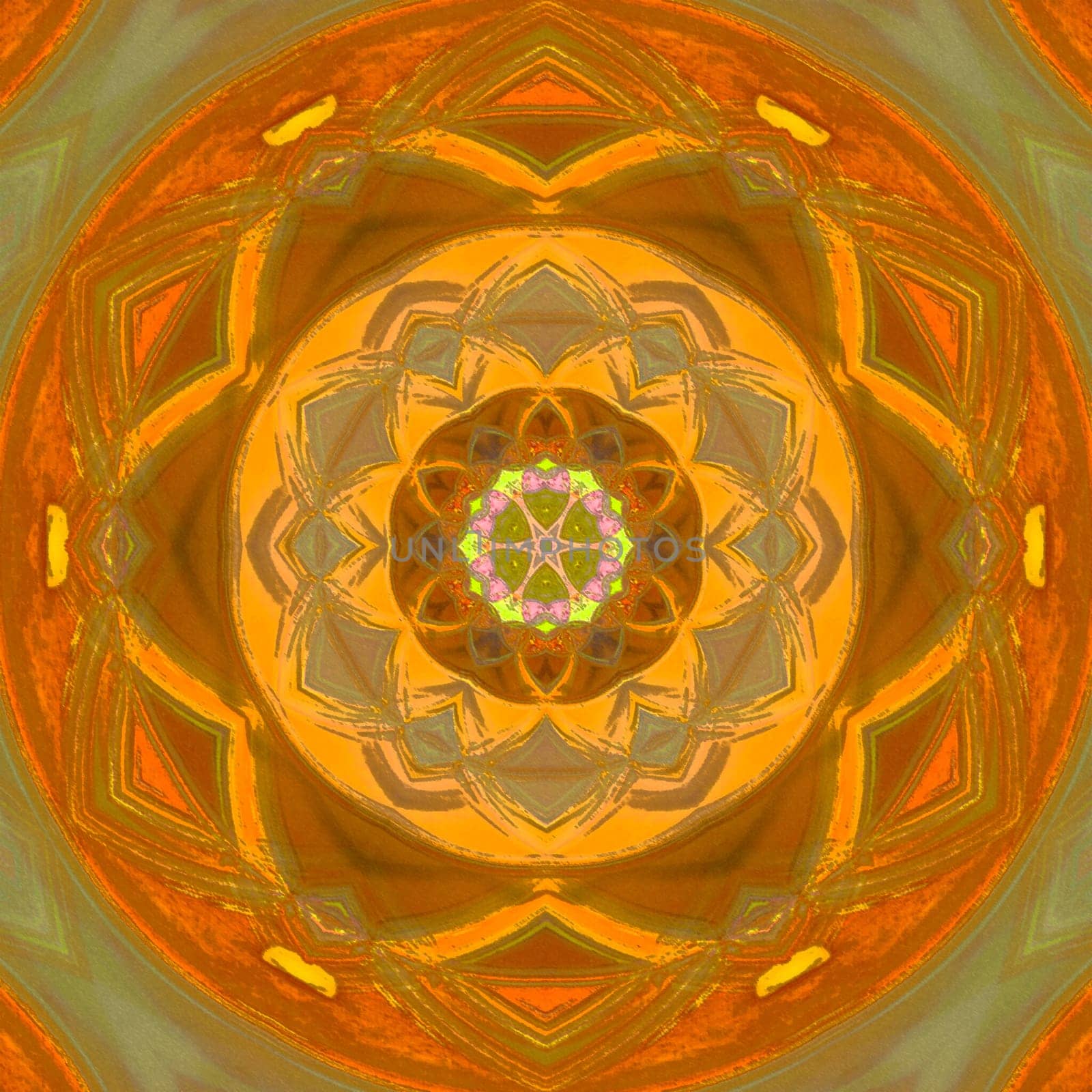 bright orange mandala of yoga svadhisthana chakra