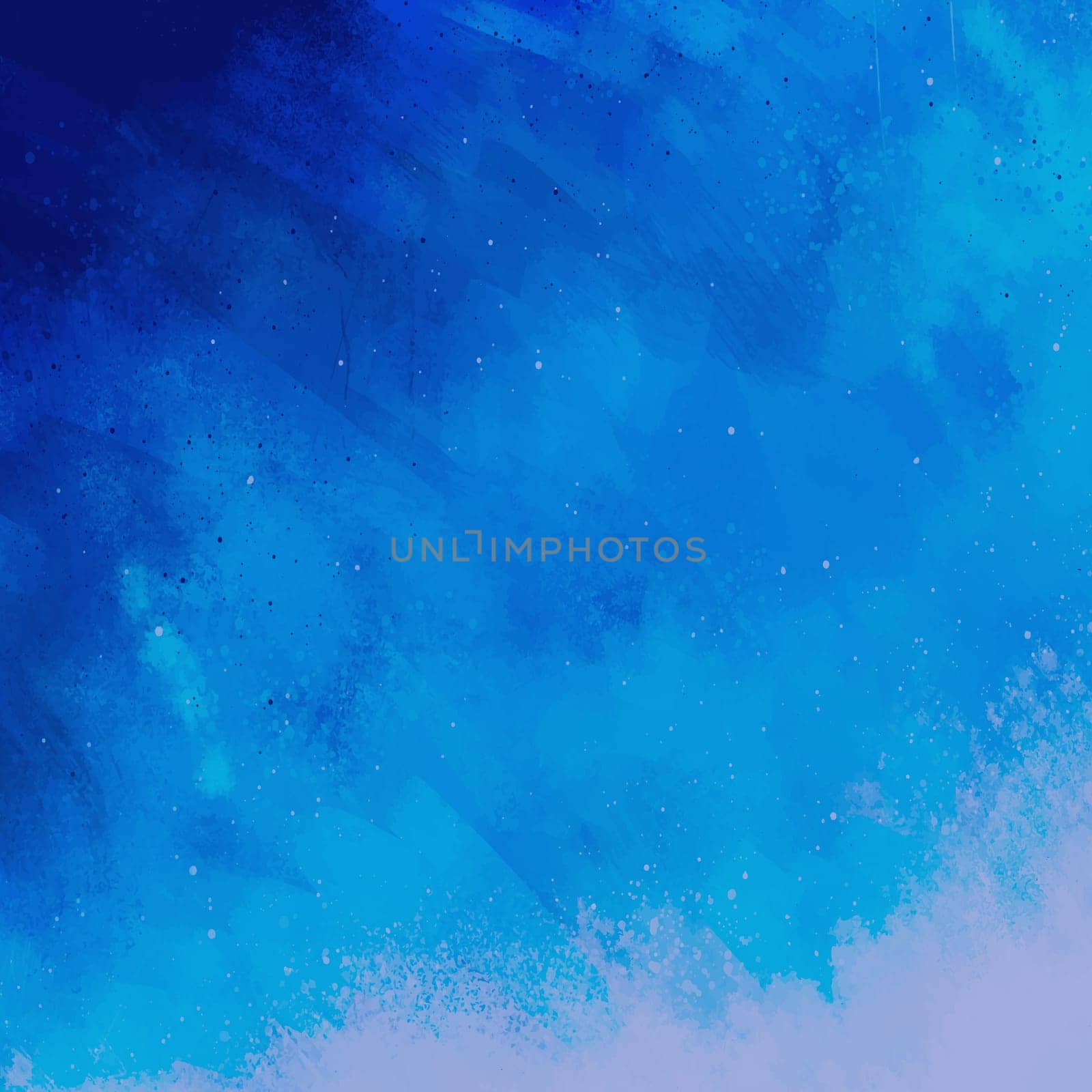 Realistic blue watercolor panoramic texture on white background - Vector illustration