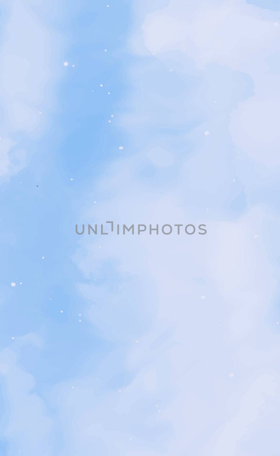 Realistic blue watercolor panoramic texture on white background - Vector illustration