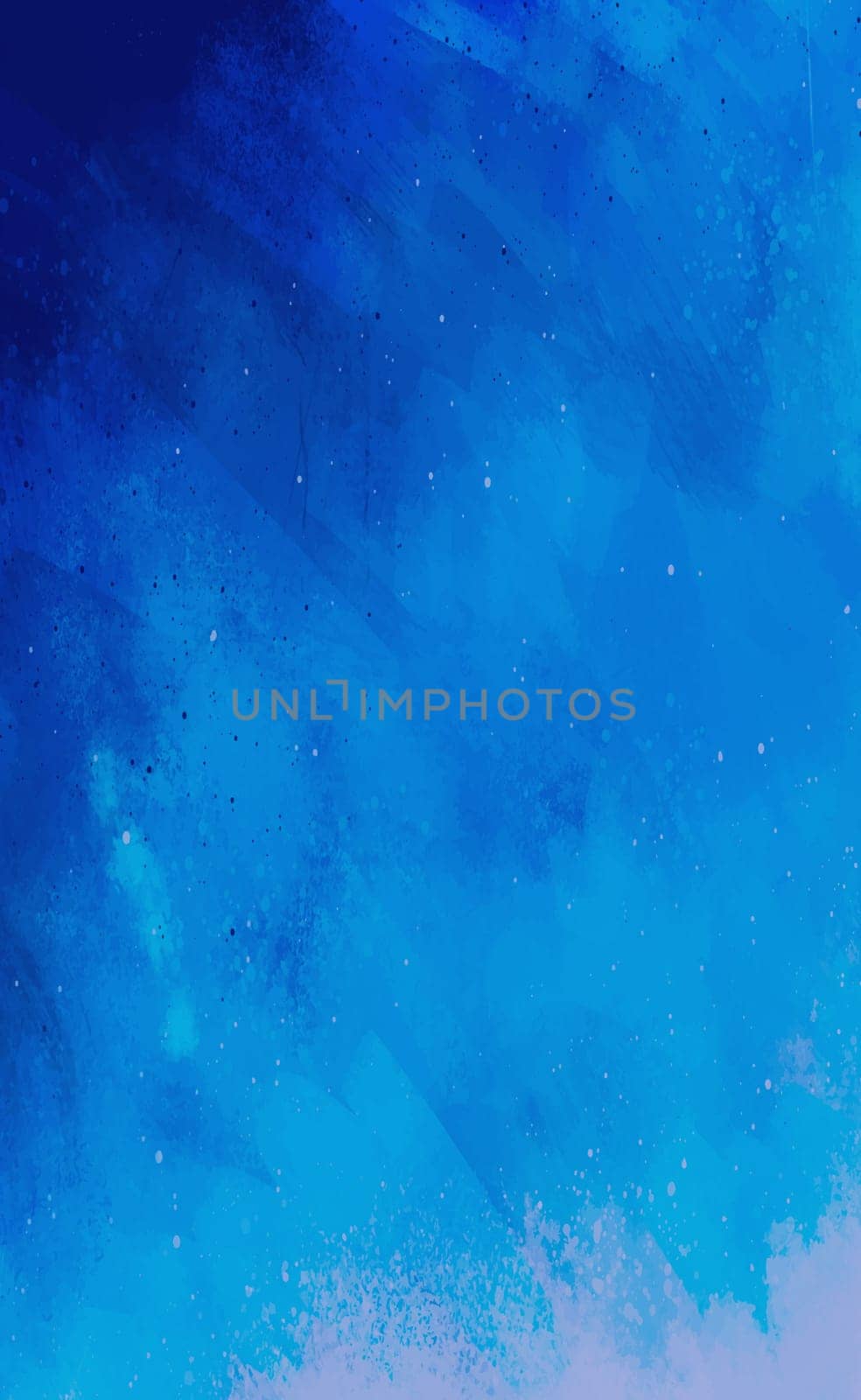 Realistic blue watercolor panoramic texture on white background - Vector illustration