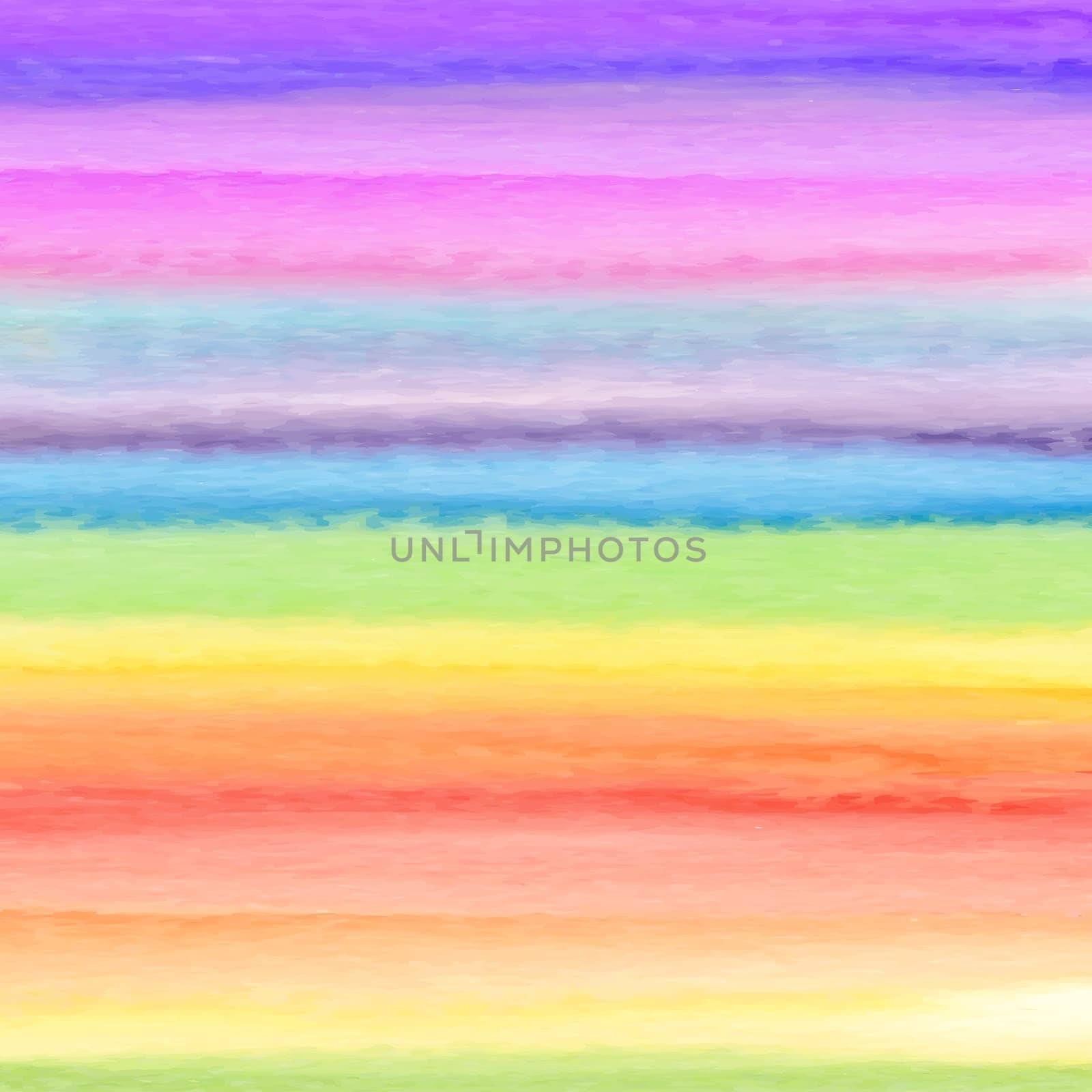 Panoramic texture realistic watercolor rainbow on a white background - Vector illustration
